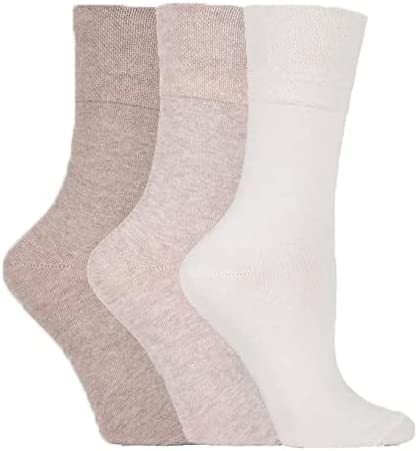 COSHAL® 3 Pairs Women's Diabetic Socks - Wide Honeycomb Top, Soft Cuff Ankle, Medium-Elastic Grip, Non-Binding Circulatory Socks for Sensitive Feet (Size 4-7) | Perfect for Daily Wear, Diabetes Care & Improved Blood Circulation