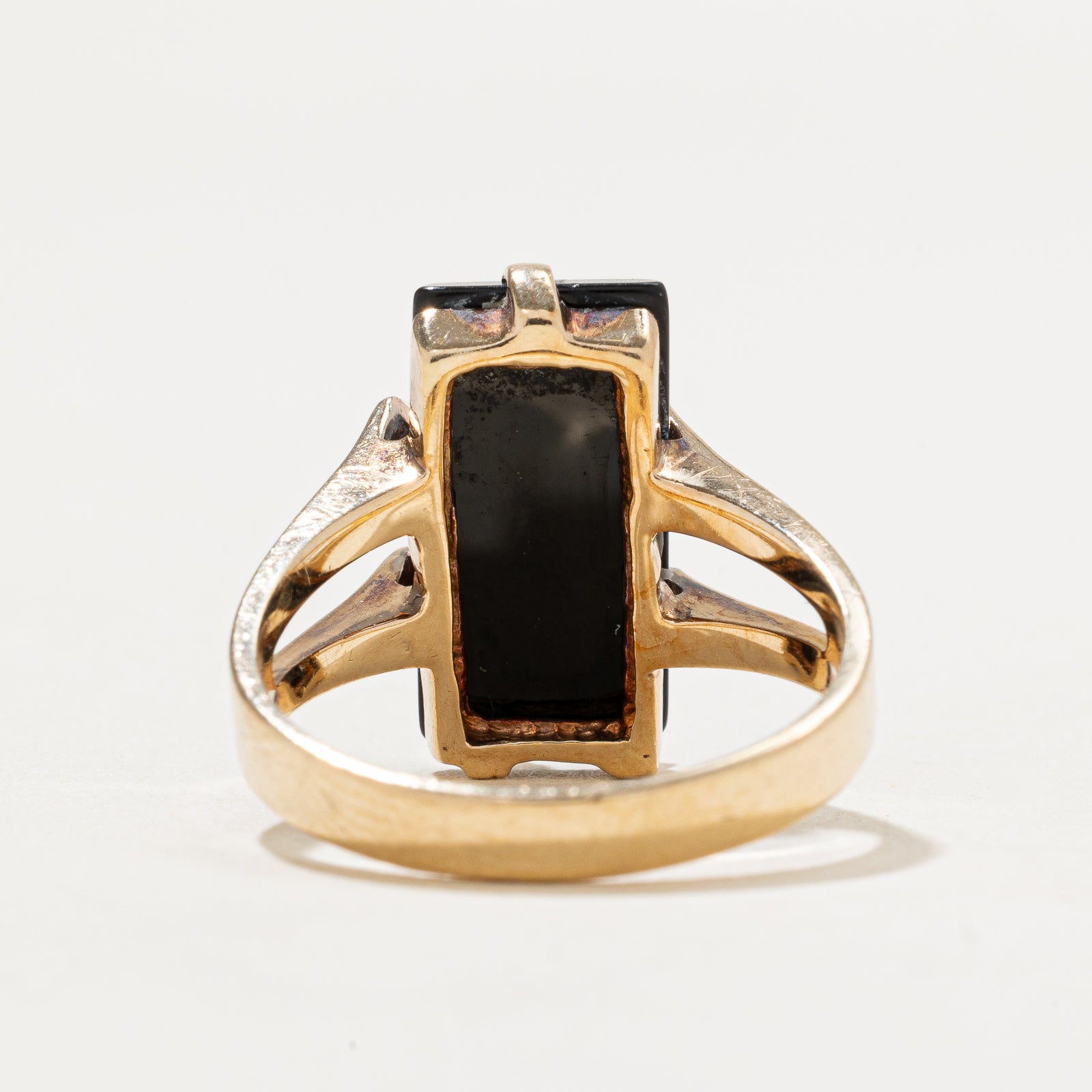 Elegant Onyx & Diamond Open Shank Ring - 3.00ct Black Onyx & 0.05ct Diamond - Size 7.5 - Perfect for Evening Parties & Special Occasions