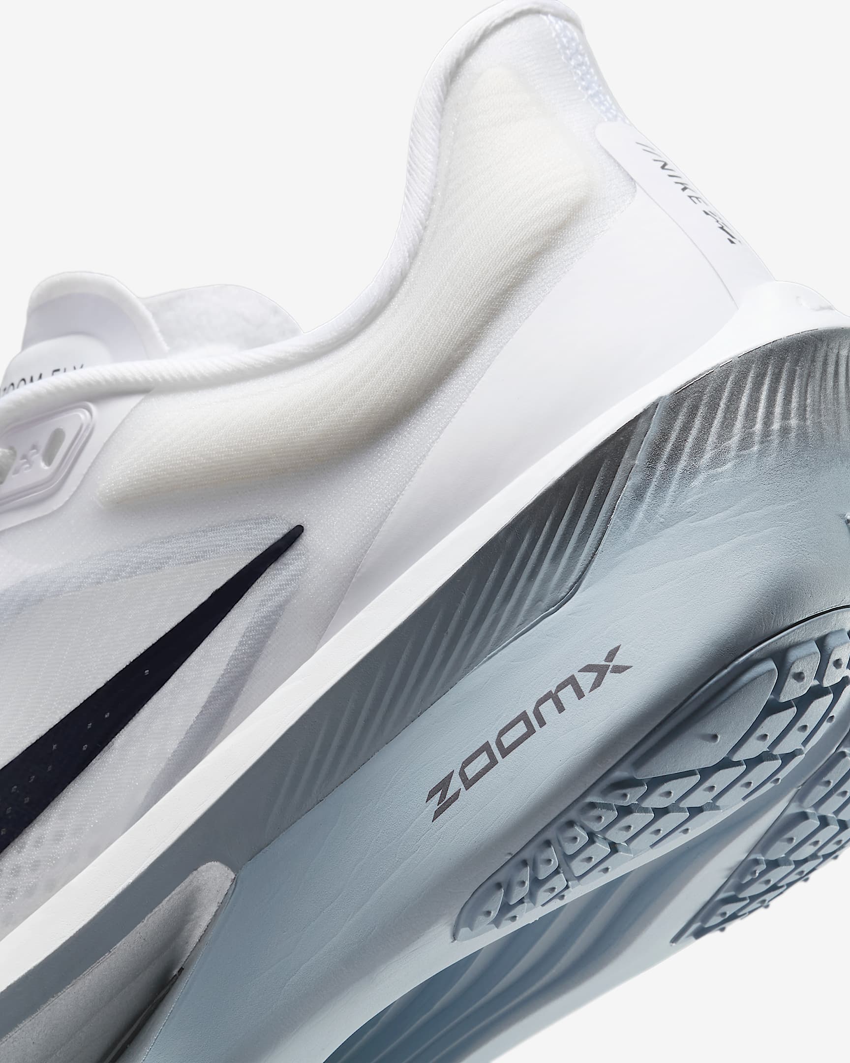 Nike Zoom Fly 6 Men's Running Shoes (D Width) - White/Gridiron/Pure Platinum | Lightweight Cushioned Road Racing Sneakers for Marathon Training & Long Distance Running