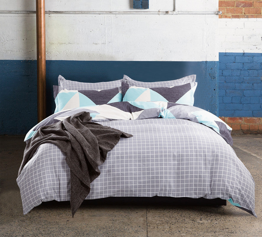 100% Cotton Reversible Quilt Cover Set - Modern City Print Queen Size Bedding - Soft & Breathable Duvet Cover for Comfortable Sleep - Perfect for Master Bedroom, Guest Room & Apartment Decor
