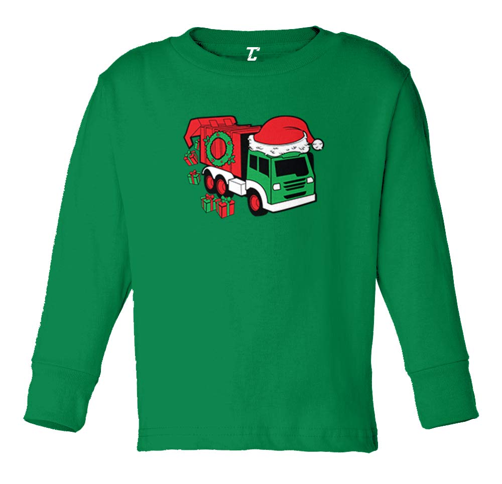 Christmas Garbage Truck Wreath Lights Baby Cotton T-Shirt - Festive Holiday Outfit for Toddlers & Infants | Perfect for Christmas Photos, Family Gatherings & Holiday Parties
