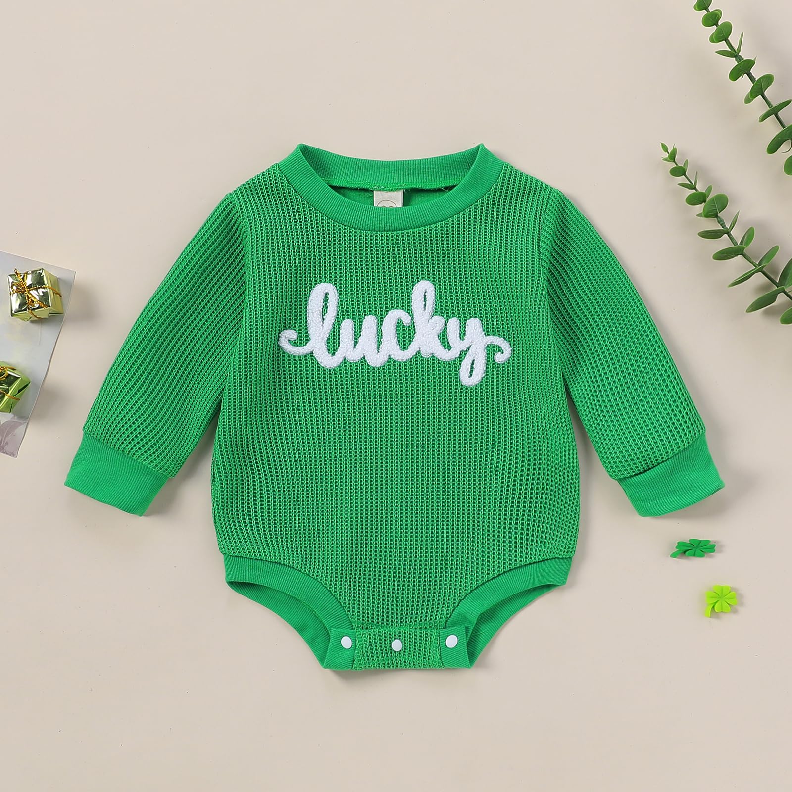 Valentine's Day Outfit for Newborn Baby Girl - Love Bubble Romper, Waffle Knit Sweater & Oversized Pullover Sweatshirt Top Set | Perfect for Photoshoots, Parties & Special Occasions