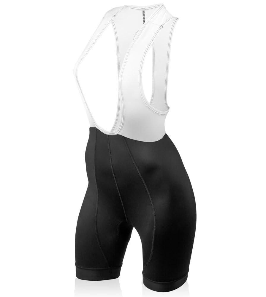 Women's Padded Cycling Bib Shorts - High Performance Long Distance Bike Shorts for Women - Made in USA - Perfect for Road Cycling, Triathlons & Indoor Training