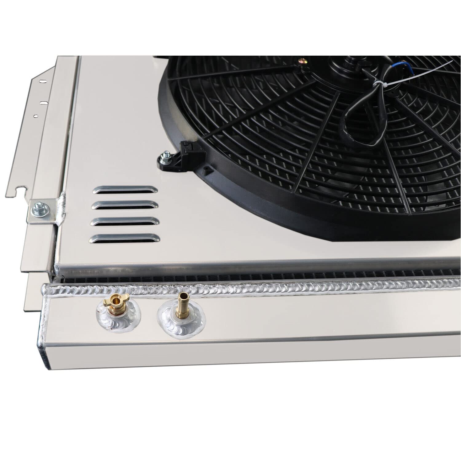 1979-1993 Dodge D150 D250 D350 W150 W250 Ramcharger 3 Row All Aluminum Radiator with Shroud Fan & Thermostat Relay Kit - Heavy Duty Cooling System for Off-Road, Towing & High-Performance Driving