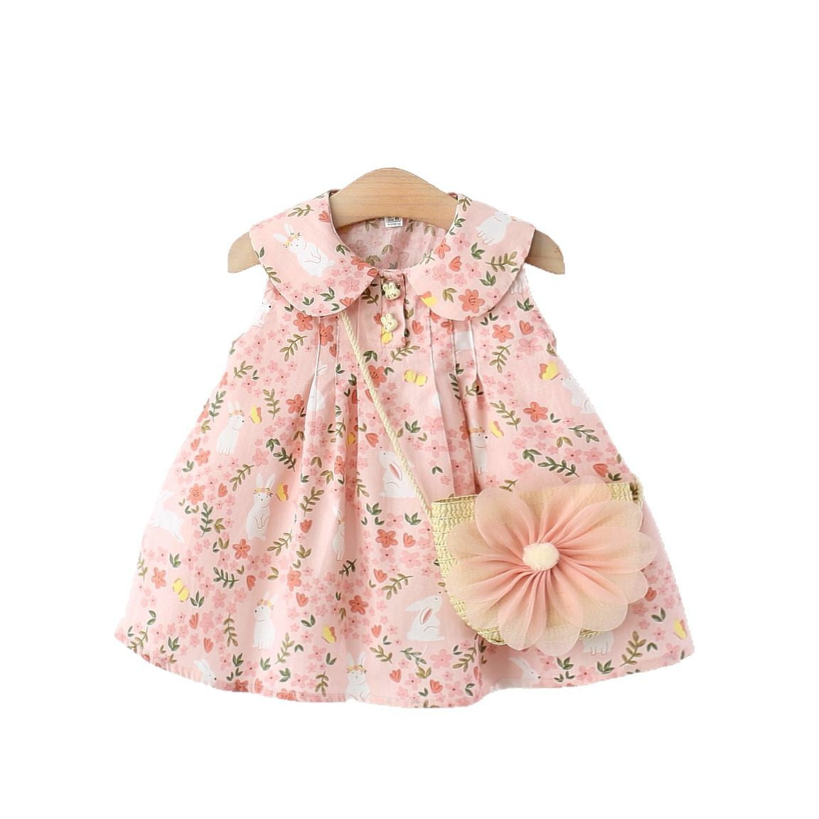 Girls Cartoon Rabbit Print Princess Dress for Kids - Perfect for Birthday Parties, Dress-Up & Special Occasions