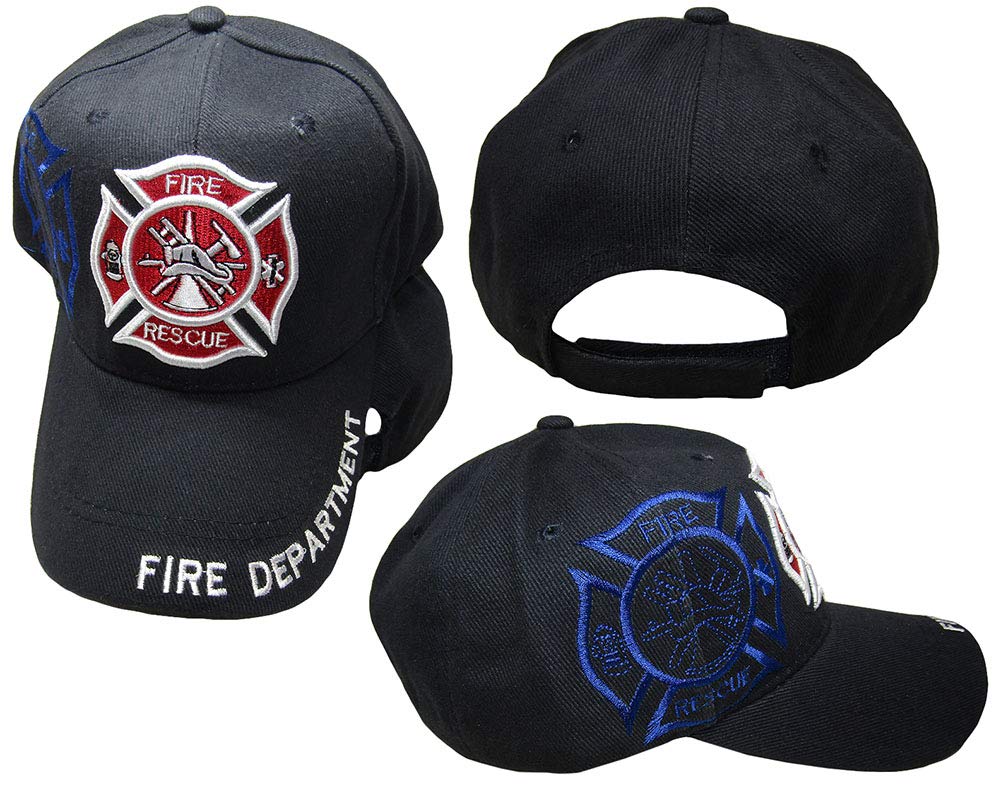 Firefighter Embroidered Cap - Royal Blue & Black Emblem Hat for Fire Department & Rescue Teams | Perfect for First Responders, EMS, and Firefighter Appreciation Gifts