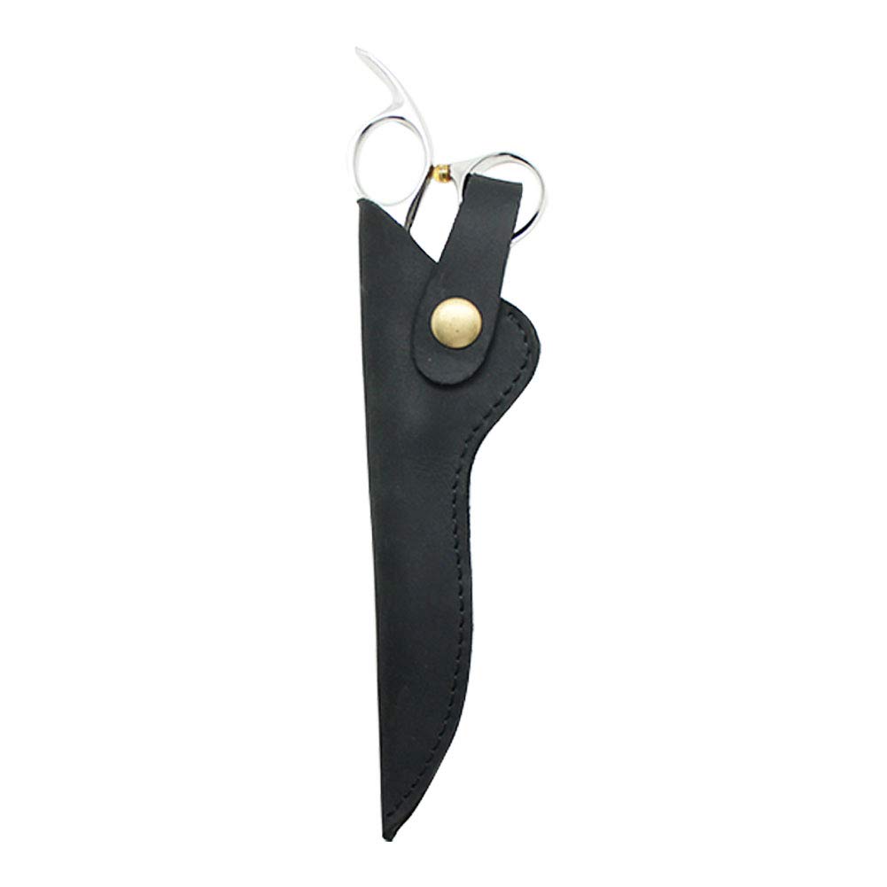 Boshiho Genuine Leather Scissors Pouch - Professional Salon Barber Hairdressing Scissors Holster Case for 6 Inch Shears (Black) - Perfect for Stylists, Hairdressers & Beauty Professionals