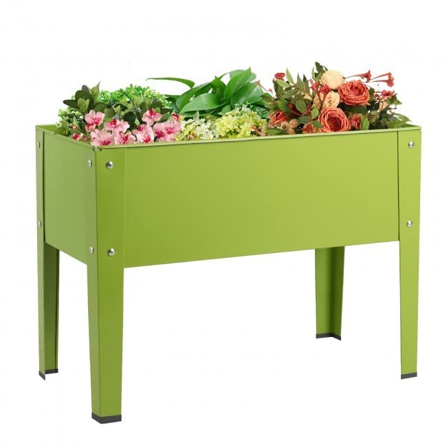 Elevated Garden Bed Planter Box - 24.5 x 12.5 Inch Outdoor Raised Flower & Herb Planter Stand for Vegetables, Backyard Gardening, Patio Decor - Perfect for Small Space Gardening & Urban Balconies