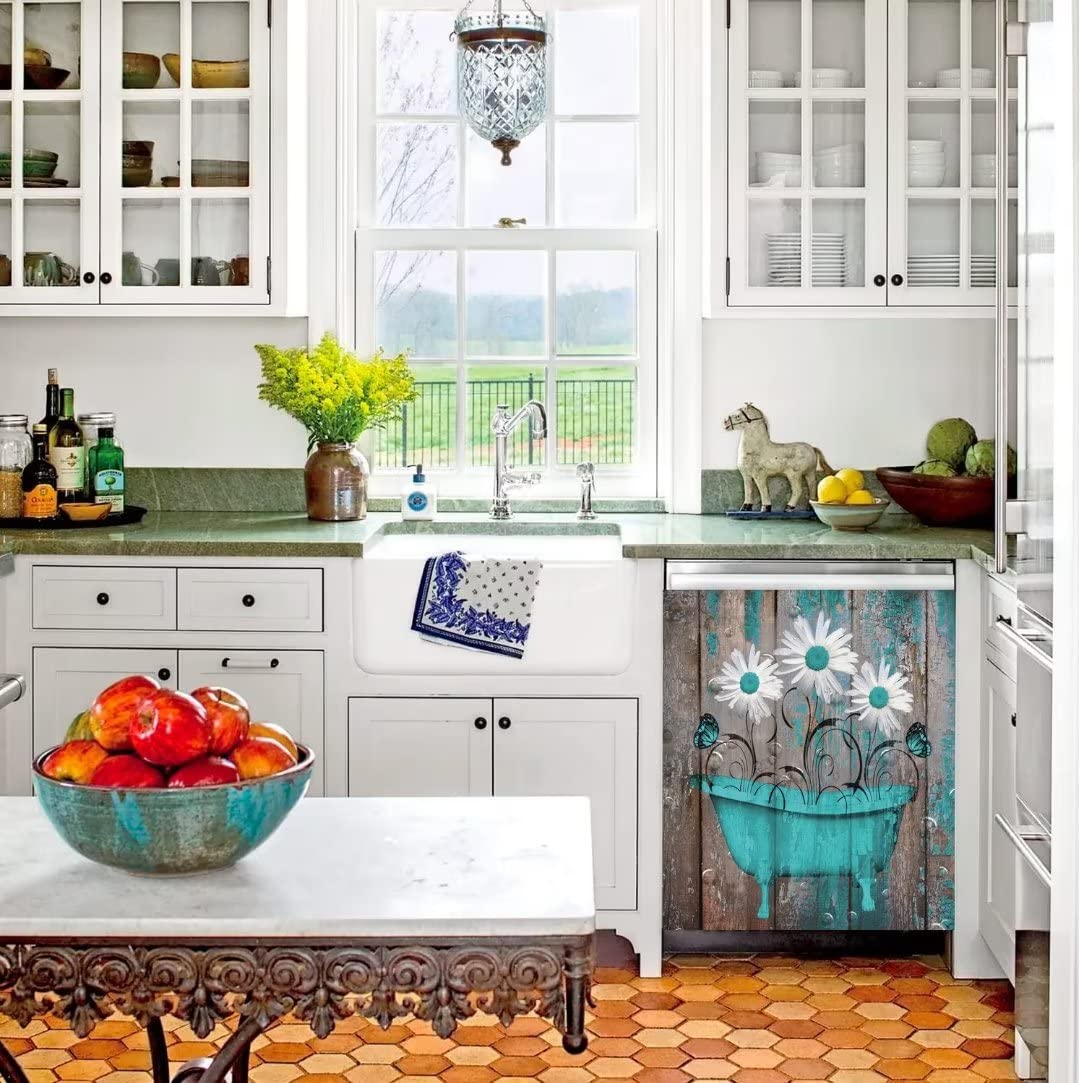 Flower Magnetic Dishwasher Cover 23