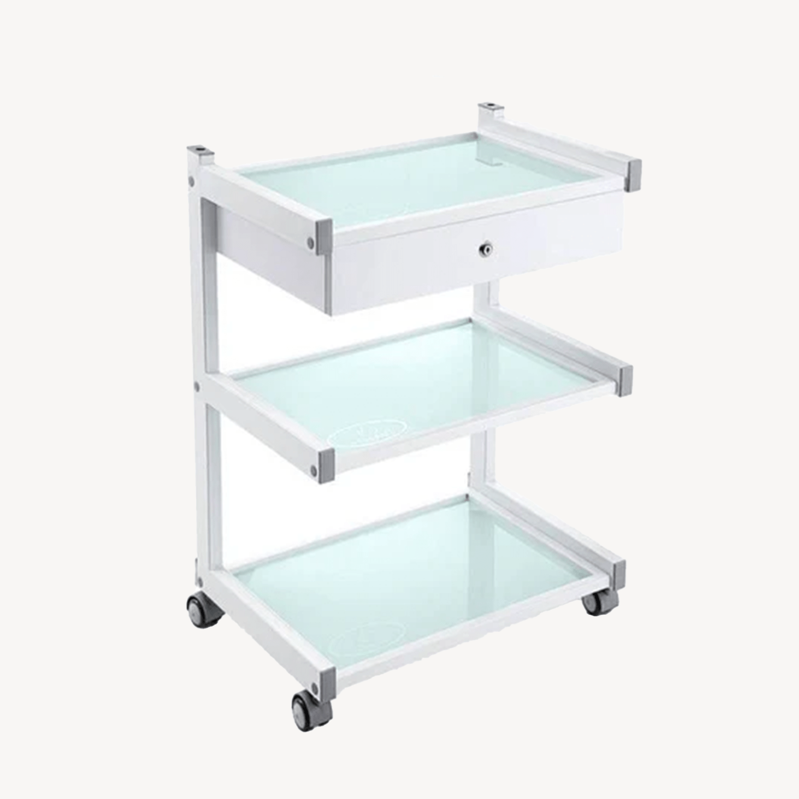 Foldable Rolling Trolley Cart with 1 Drawer - Portable Utility Cart for Kitchen, Office, or Garage Storage - Heavy Duty Wheels for Easy Mobility