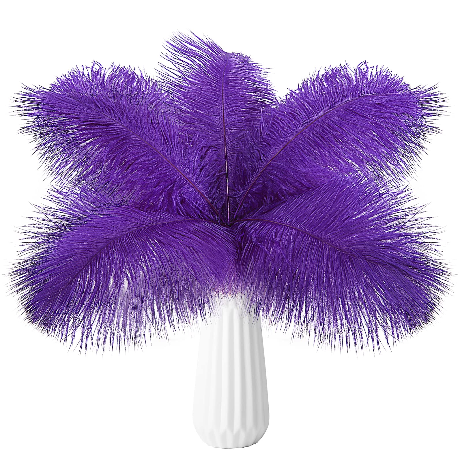 Natural Bulk Ostrich Feathers 100PCS 14-16 Inch (35-40cm) - Purple for Wedding Centerpieces, Party Decor, Easter Arrangements, Gatsby Theme & Home Decoration | DIY Crafts, Bouquets, Table Settings, and Event Styling
