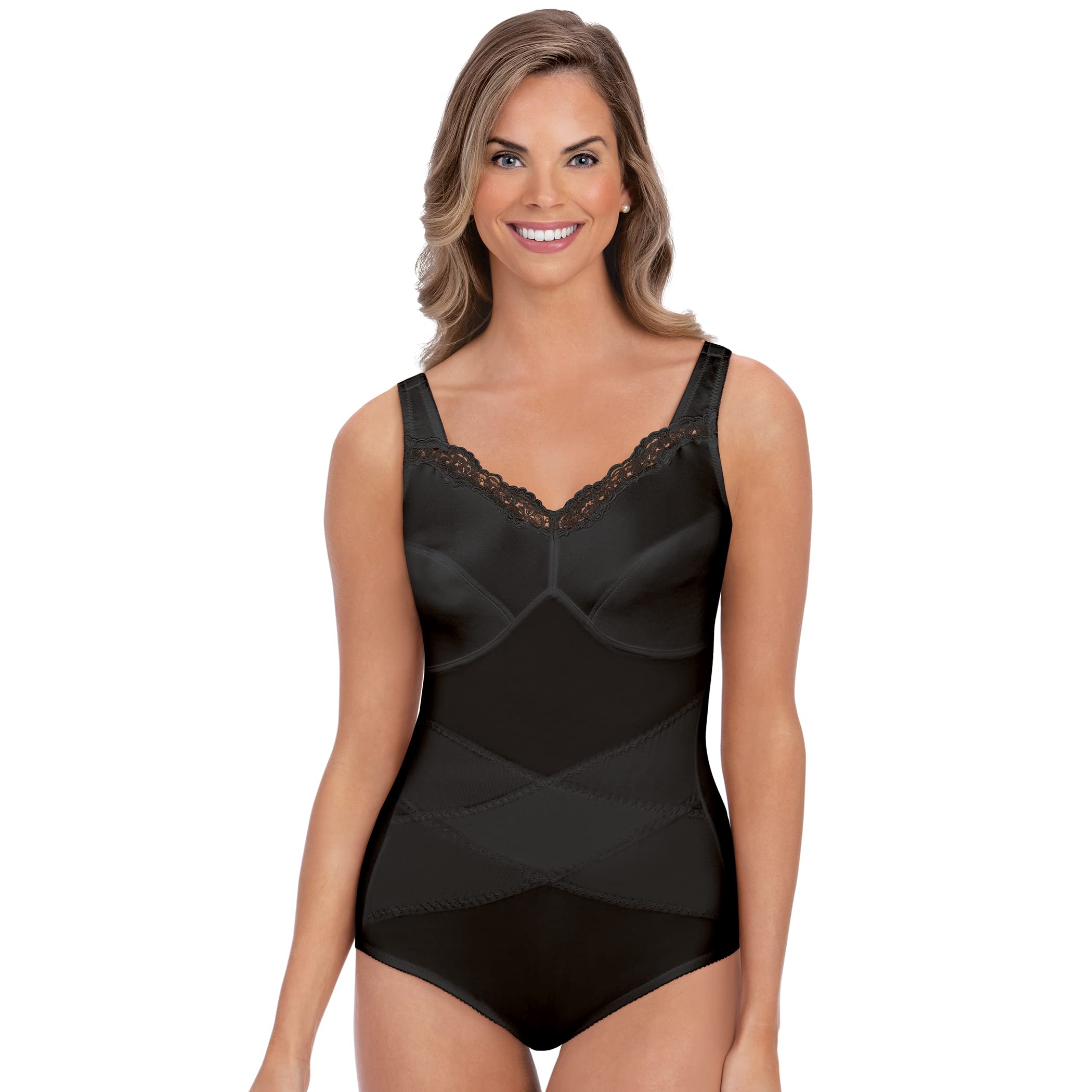 Women's Firm Control Shapewear Bodysuit - Seamless Tummy Control Briefer, Black Sleeveless Underwear for Slimming & Smoothing | Perfect Under Dresses, Tops & Formal Wear