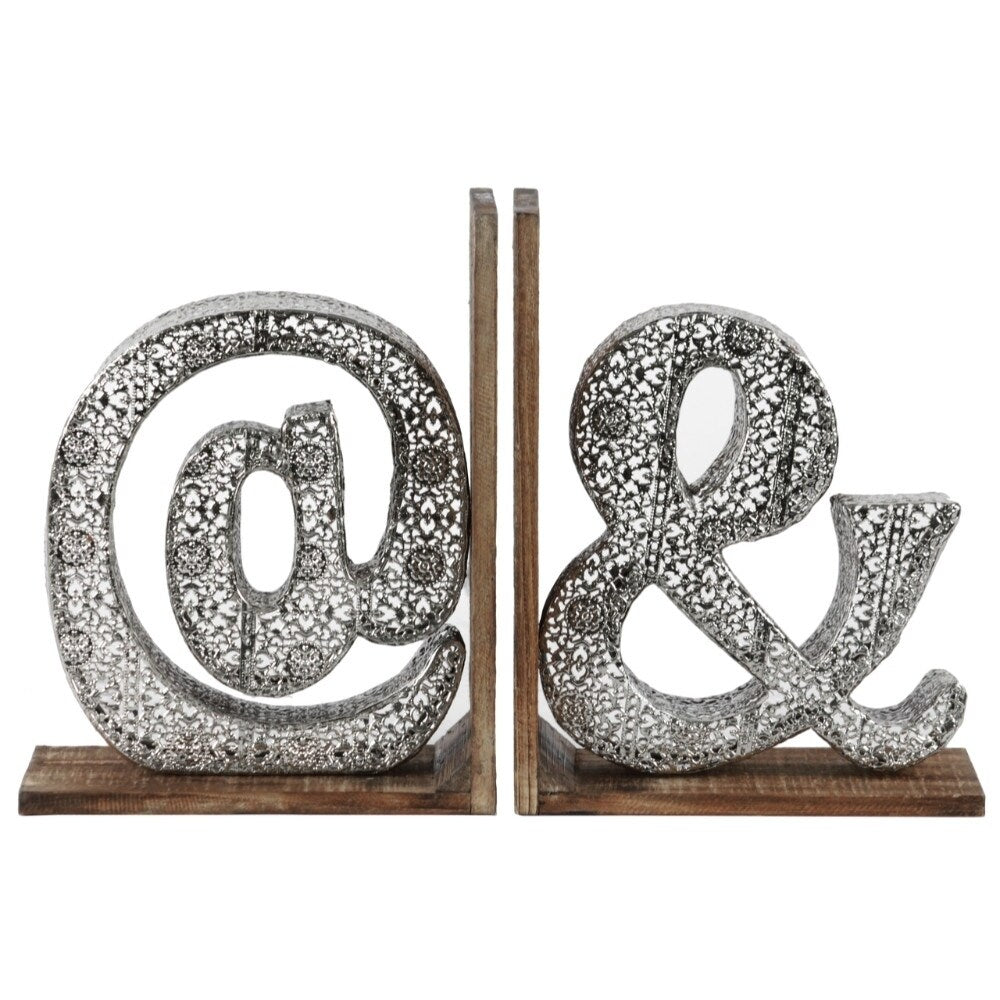 Vintage Bookends Set of 2 - Rustic Weathered Wood Base for Bookshelves & Home Office Decor - Perfect for Organizing Books, Magazines, and Displaying Collectibles