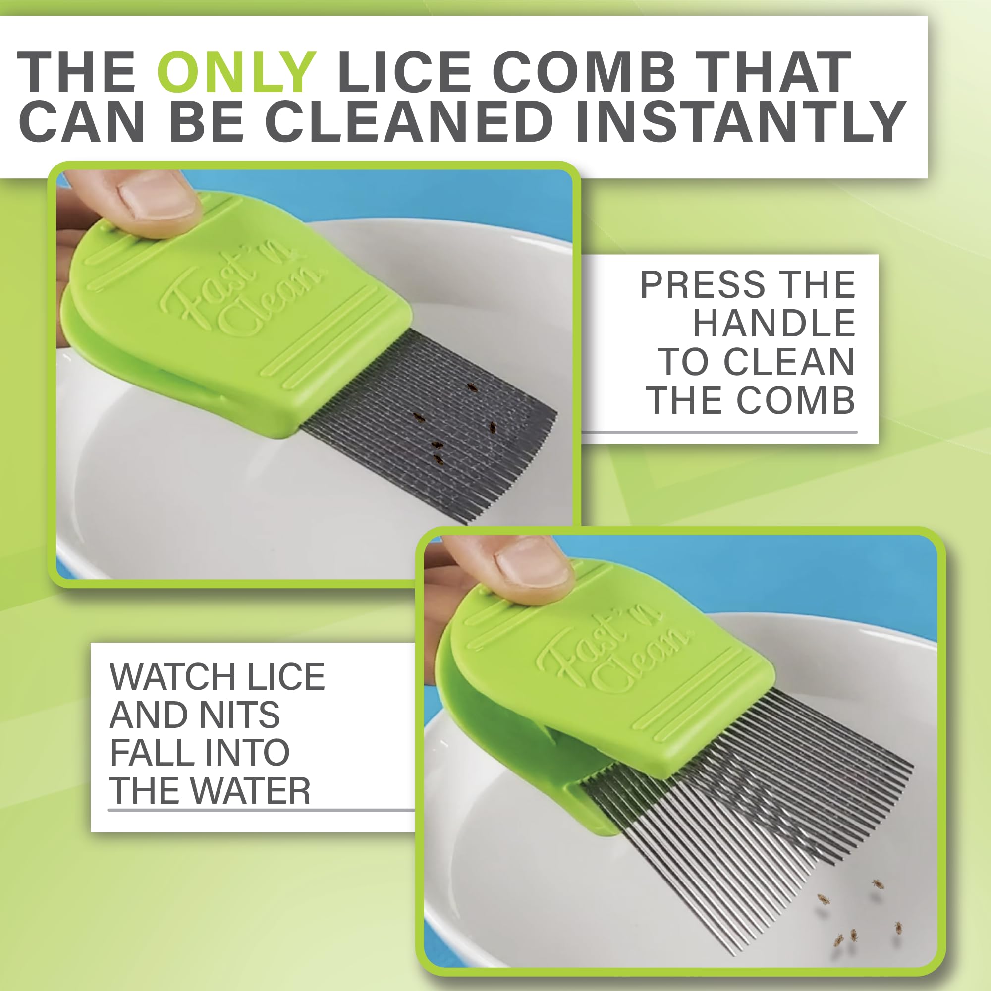 Self-Cleaning Lice Comb for Fast & Effective Treatment - Stainless Steel Nit Comb for Kids & Adults - Perfect for Home, School & Travel Use