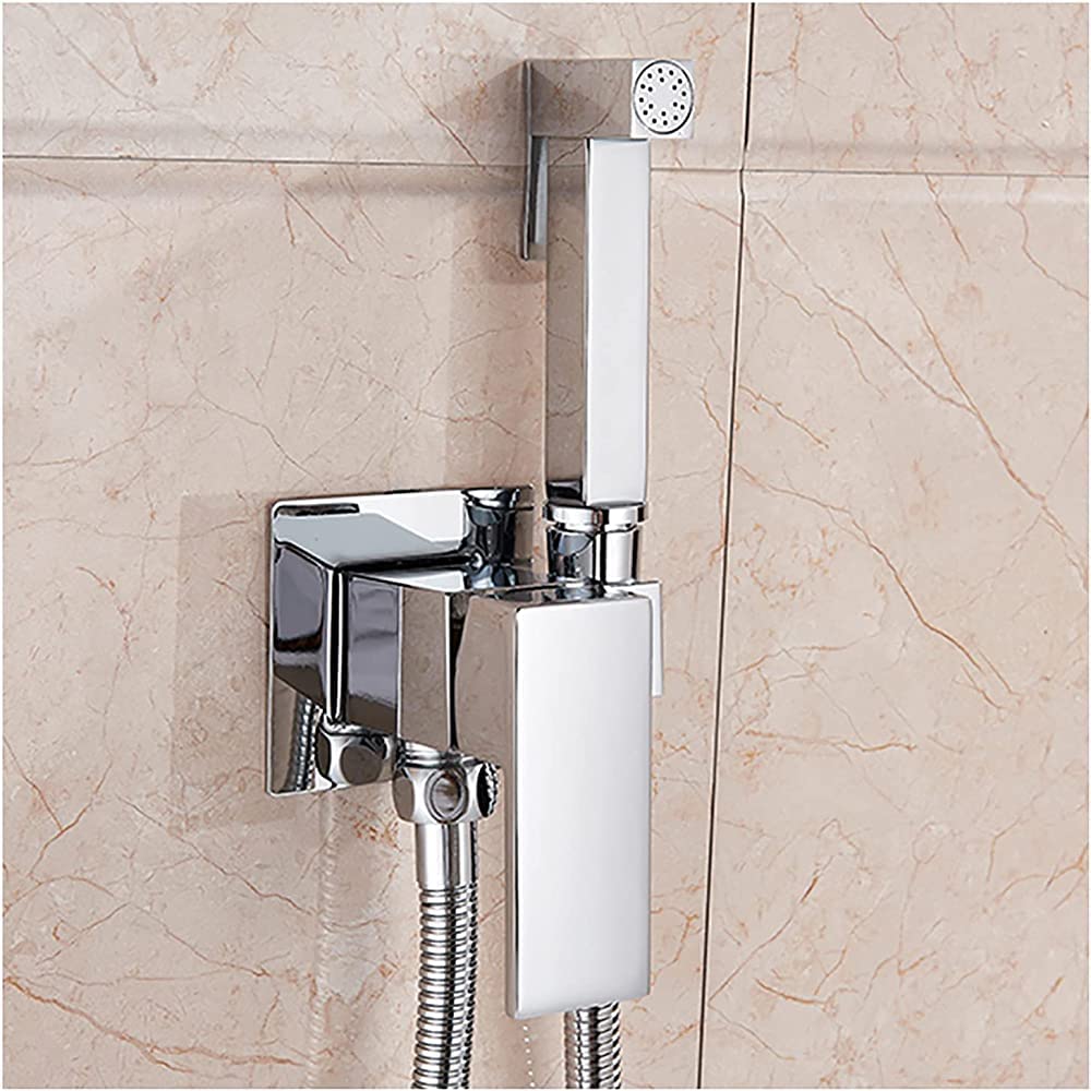 **Handheld Bidet Sprayer for Toilet - Brass Hot & Cold Water Adjustable - Baby Cloth Diaper Sprayer - Wall Mounted Toilet Sprayer with Stainless Steel Hose - Portable Bathroom Cleaning Kit (Chrome) - Perfect for Hygiene, Baby Care & Toilet Cleaning**