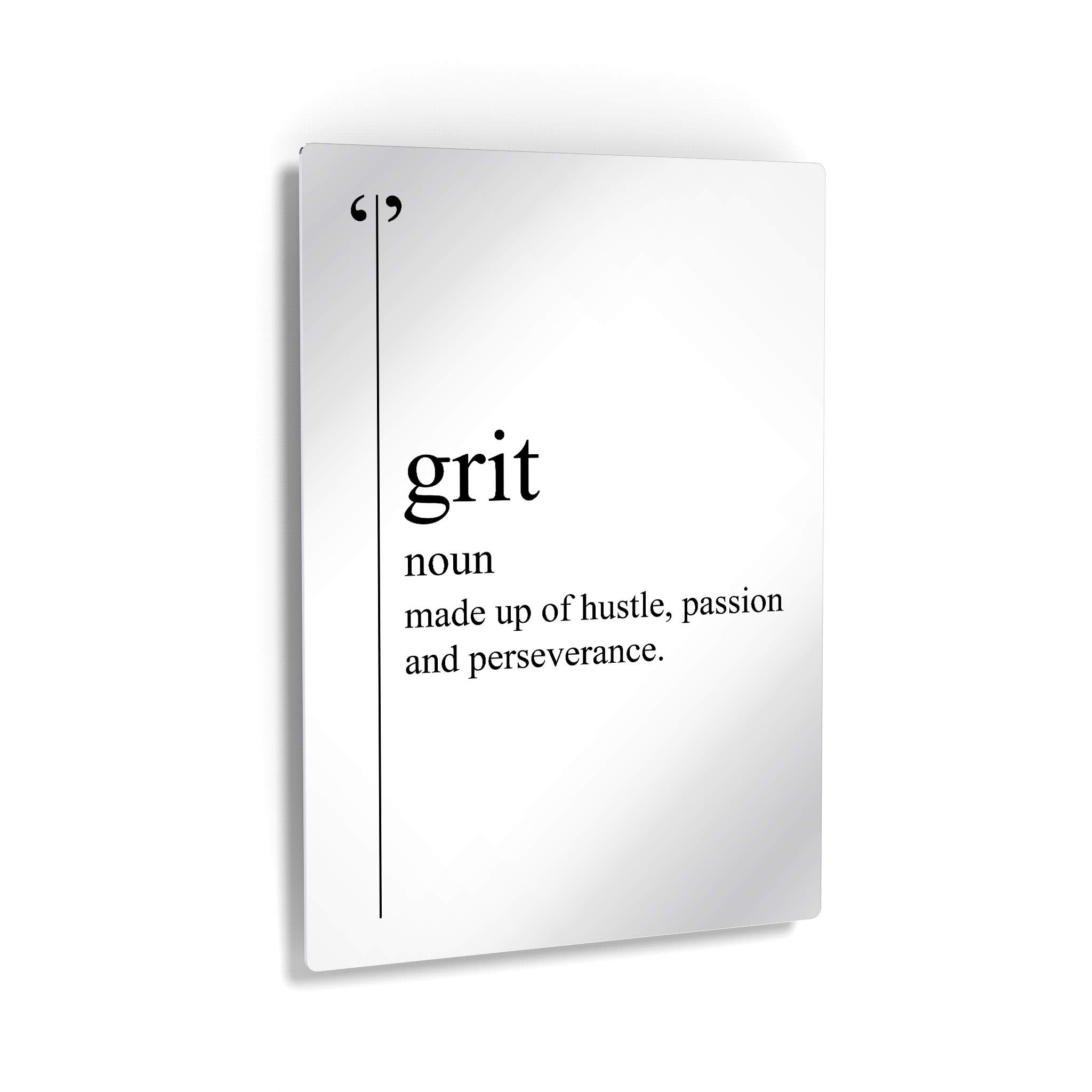 Grit Definition Black & White Dictionary Motivational Metal Wall Art - Inspirational Office & Living Room Decor - Entrepreneur Quote Print - Ready to Hang 36x24 - Perfect for Home Office, Study Room & Gift Giving