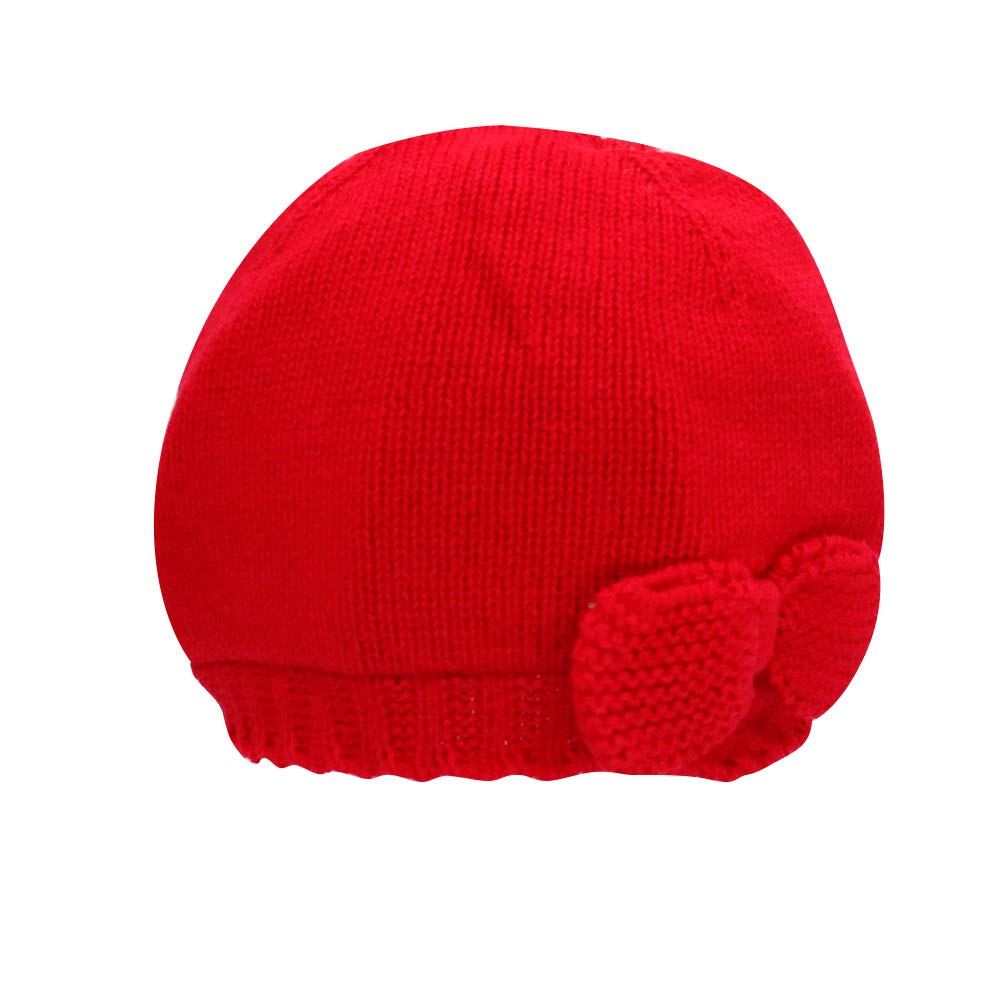 IMLECK Baby Girl Knit Hat with Bow - Soft & Warm Winter Beanie for Toddlers - Perfect for Outdoor Play, Photoshoots & Holiday Outfits