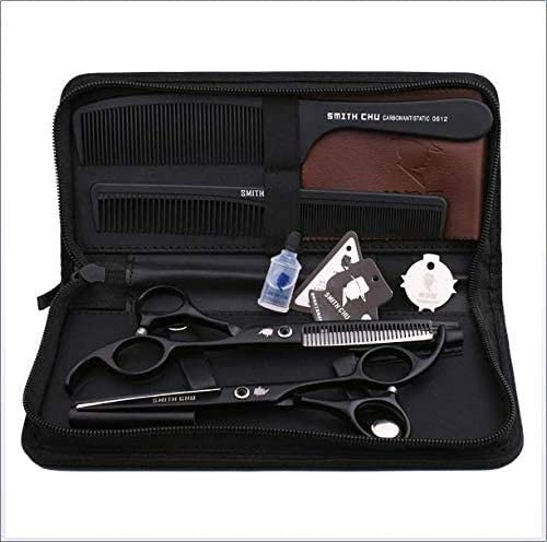Premium 6 Inch Japanese Professional Hairdressing Scissors - Barber Shears with Purple Retro Design (5.5 Inch Set Included) for Salon, Hairstyling & Home Haircut Use