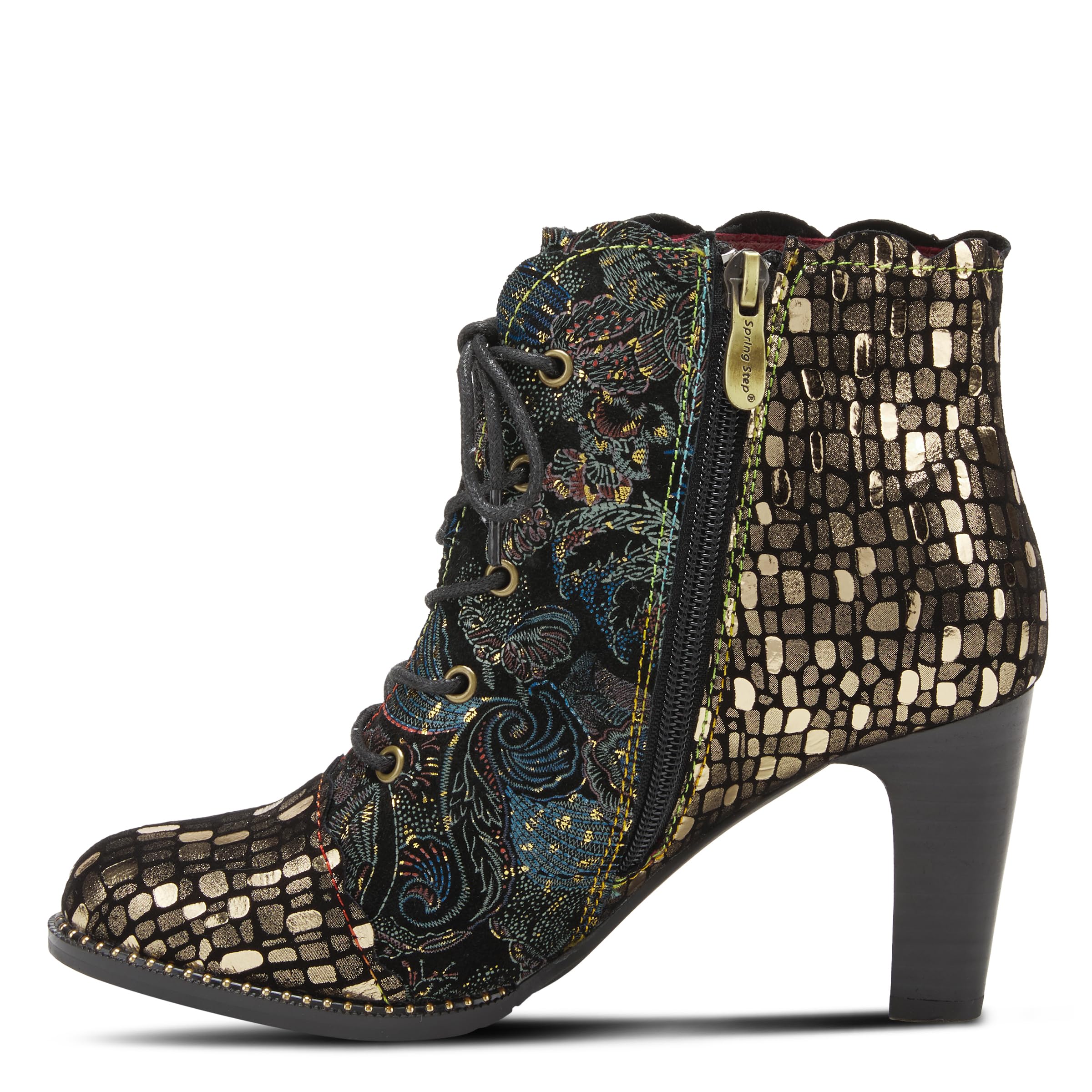 L'Artiste Spring Step Women's Glitterail Bootie - Stylish Ankle Boots with Glitter Details for Casual Outings & Holiday Parties | Comfortable & Fashionable Footwear for Women