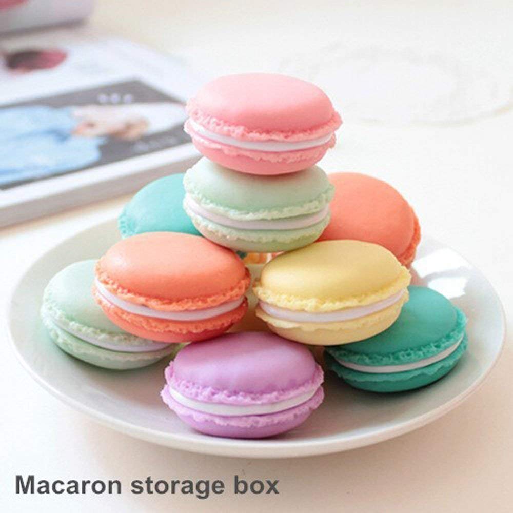 Coolrunner Macaron Case - Mini Macaron Box, Cute Pill Organizer & Jewelry Storage Container (8PCS) | Colorful Candy-Shaped Case for Travel, Home & Office Organization