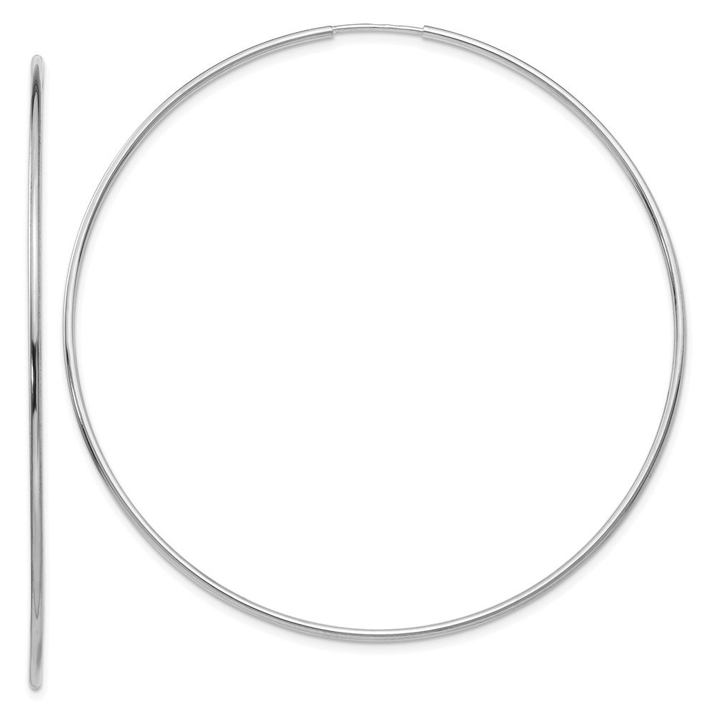 14K Yellow or White Gold Polished 1.2mm Endless Tube Hoop Earrings for Women - Minimalist Dainty Everyday Jewelry for Gifts, Parties & Special Occasions