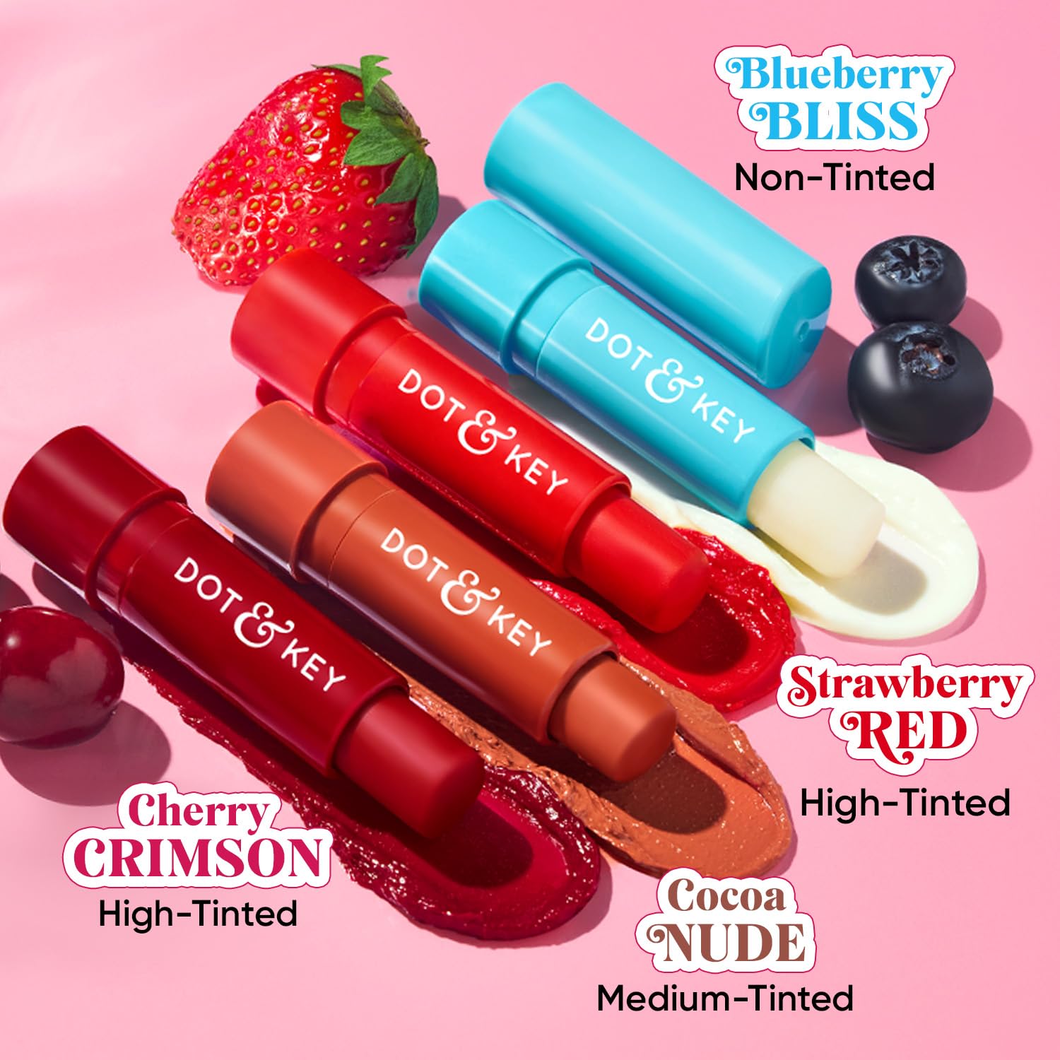 Dot & Key Barrier Repair Hydrating Lip Balm SPF 50 - Cherry Crimson Tinted Lip Care for Dry & Chapped Lips | Repairs Damaged Lip Barrier | 4.5g | Perfect for Outdoor Activities, Sun Protection & Daily Moisturizing