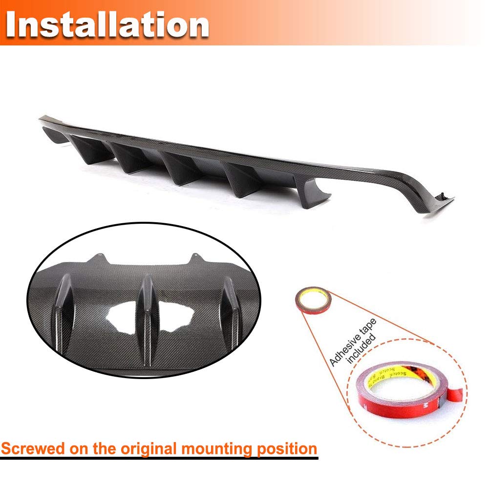 Carbon Fiber Rear Bumper Diffuser for Porsche Macan 2014-2020 | Lower Lip Spoiler Body Kit | Enhances Aerodynamics & Sporty Look | Perfect for Street Racing & Car Shows