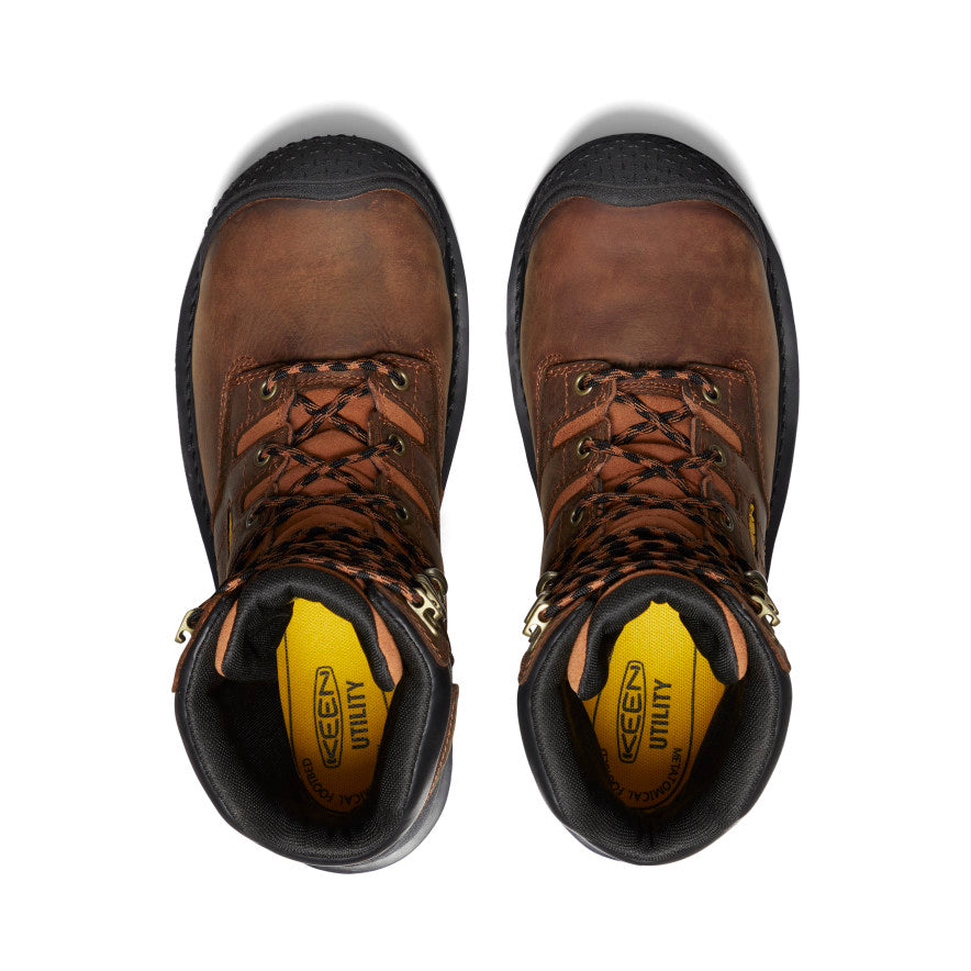 **Men's Camden 8 Waterproof Work Boot with Carbon Toe - Leather Brown/Black - Durable & Comfortable for Construction, Hiking & Outdoor Work**
