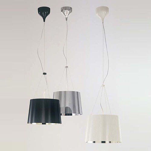 Kartell Ge Suspension Lamp by Ferruccio Laviani - Modern Transparent Rose Glass Pendant Light for Dining Room, Kitchen, or Living Room Decor