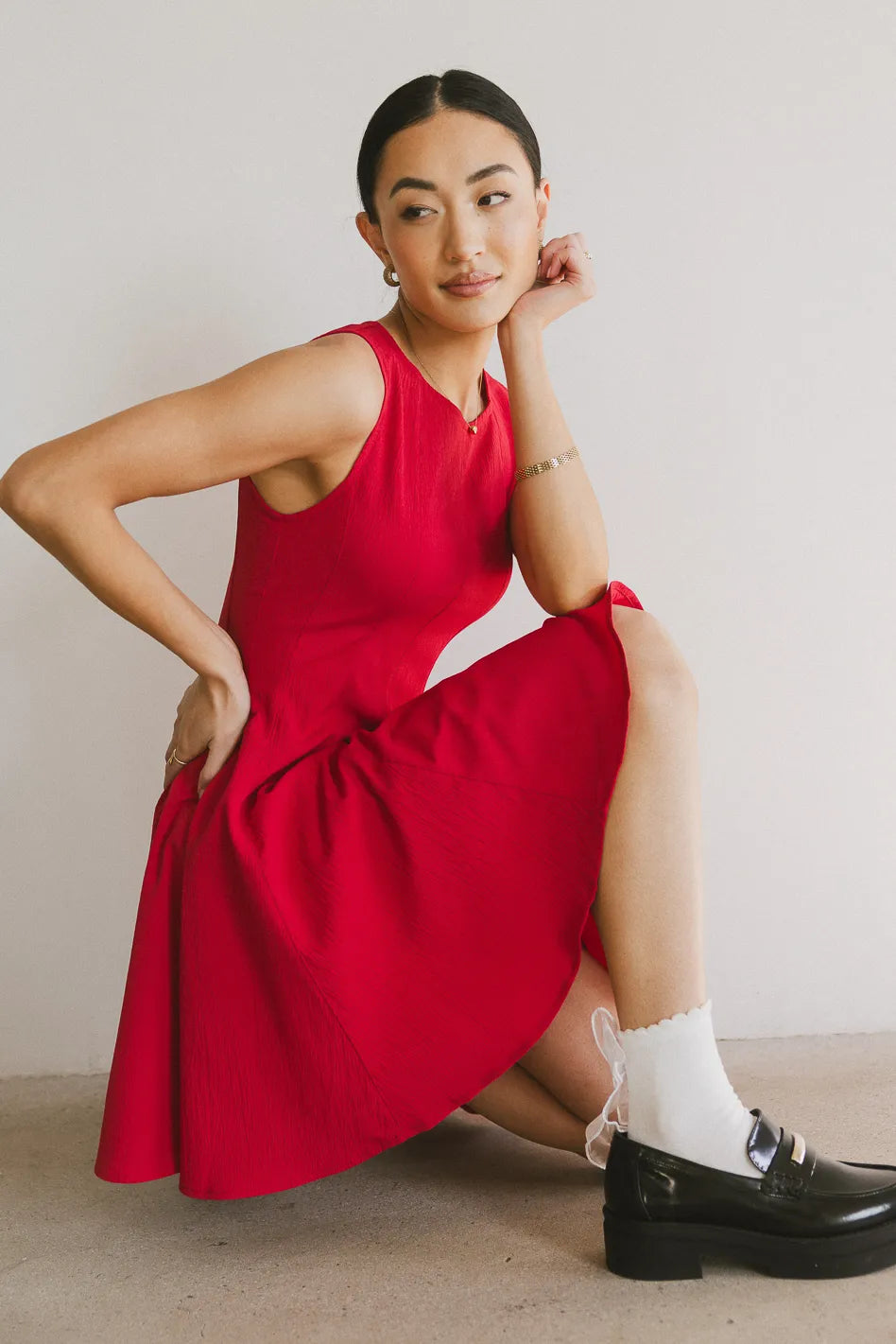 Liora Mini Dress in Red - Sexy Short Sleeve Bodycon Dress for Women, Perfect for Date Night, Party & Club Wear