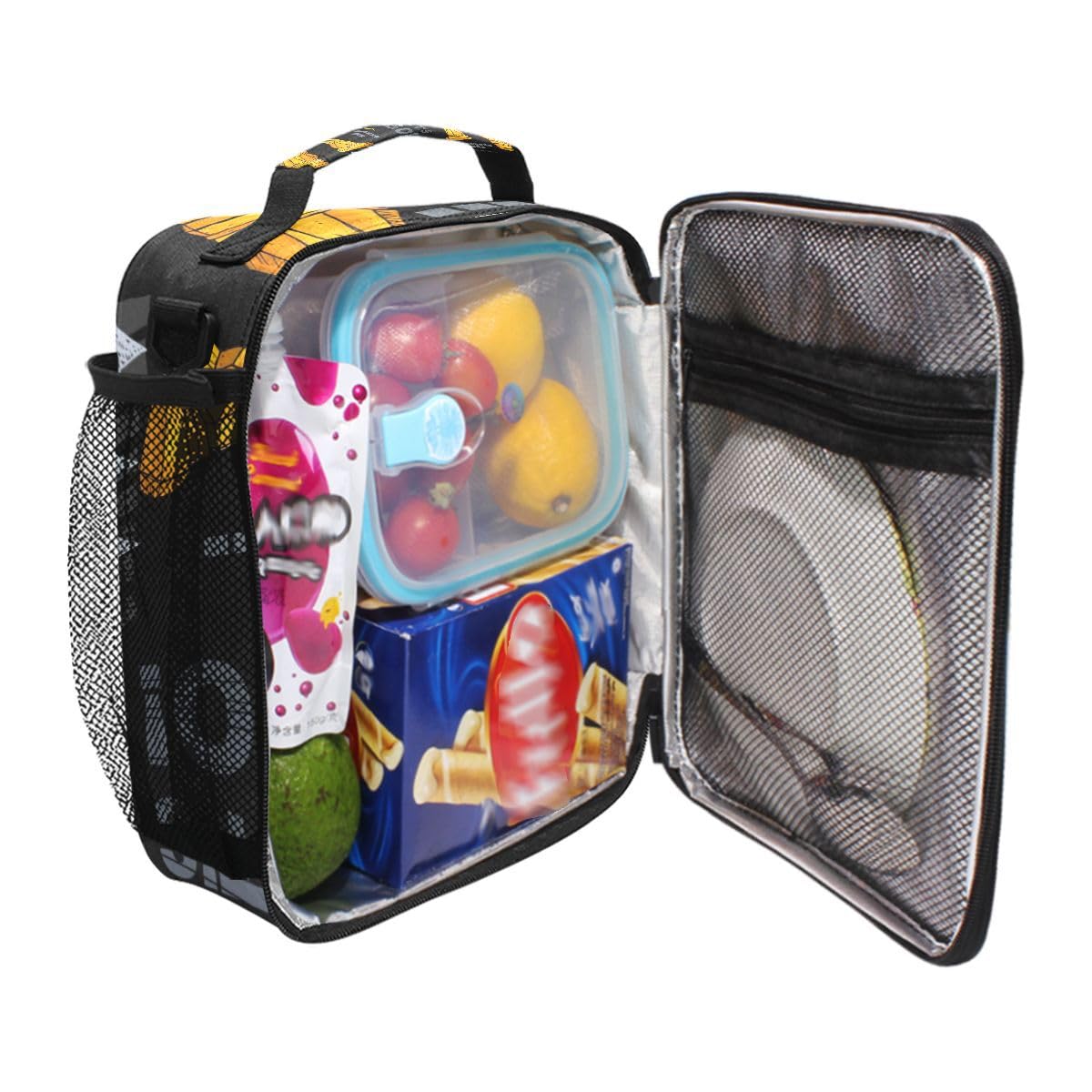 Stylish Insulated Lunch Box for Kids & Teens - Urban Robot Design School Lunch Bag, Cooler Tote for Boys & Girls - Perfect for School, Office, Picnics & Travel