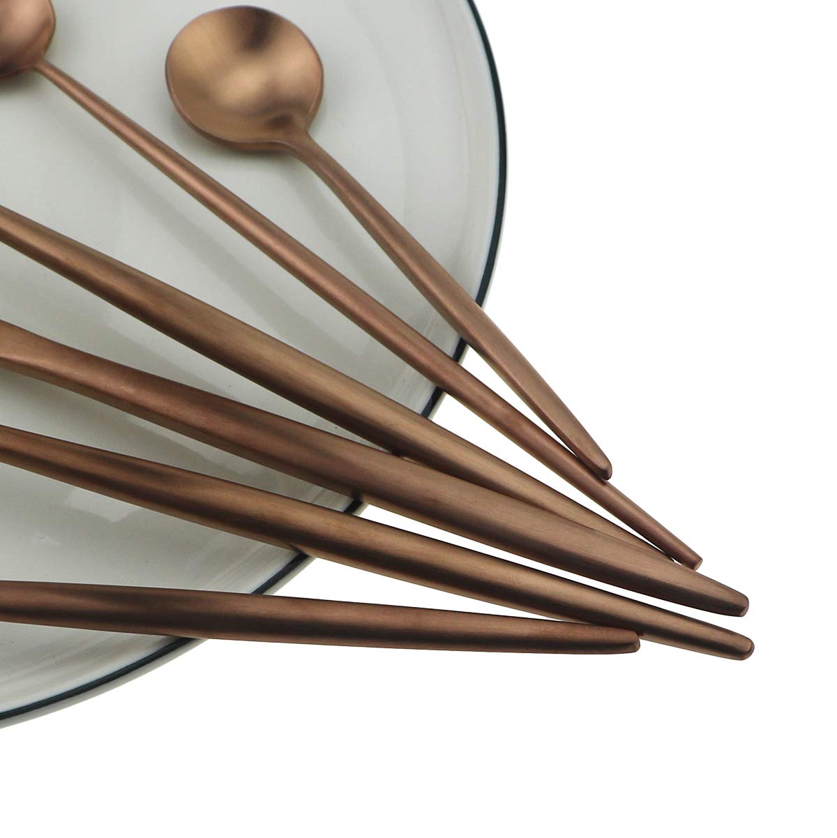 Gugrida 5-Piece Rose Gold Dessert Forks - 304 Stainless Steel Cutlery Set for Parties & Dining