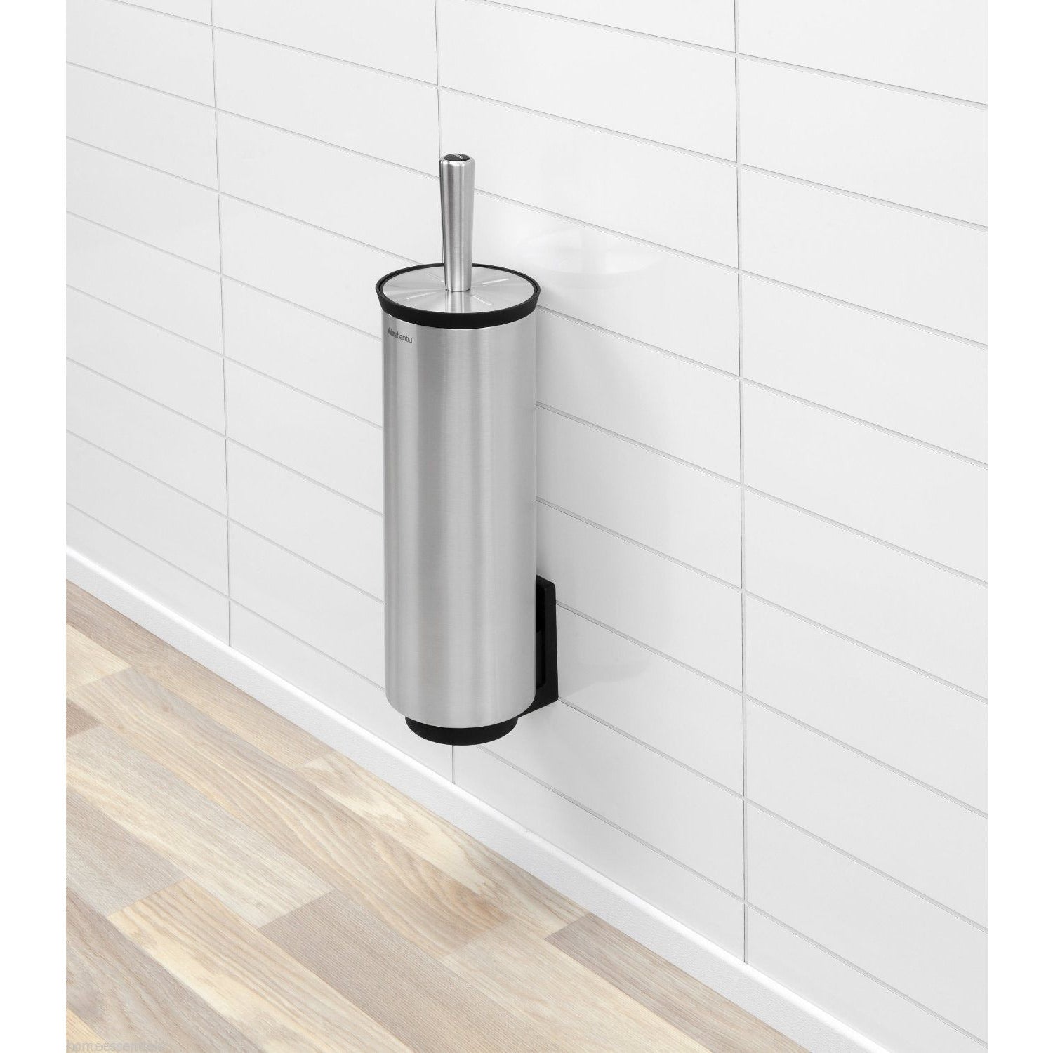 BRABANTIA Modern Toilet Brush with Holder - Stainless Steel & Plastic - Hygienic Bathroom Cleaning Tool for Home & Office Use