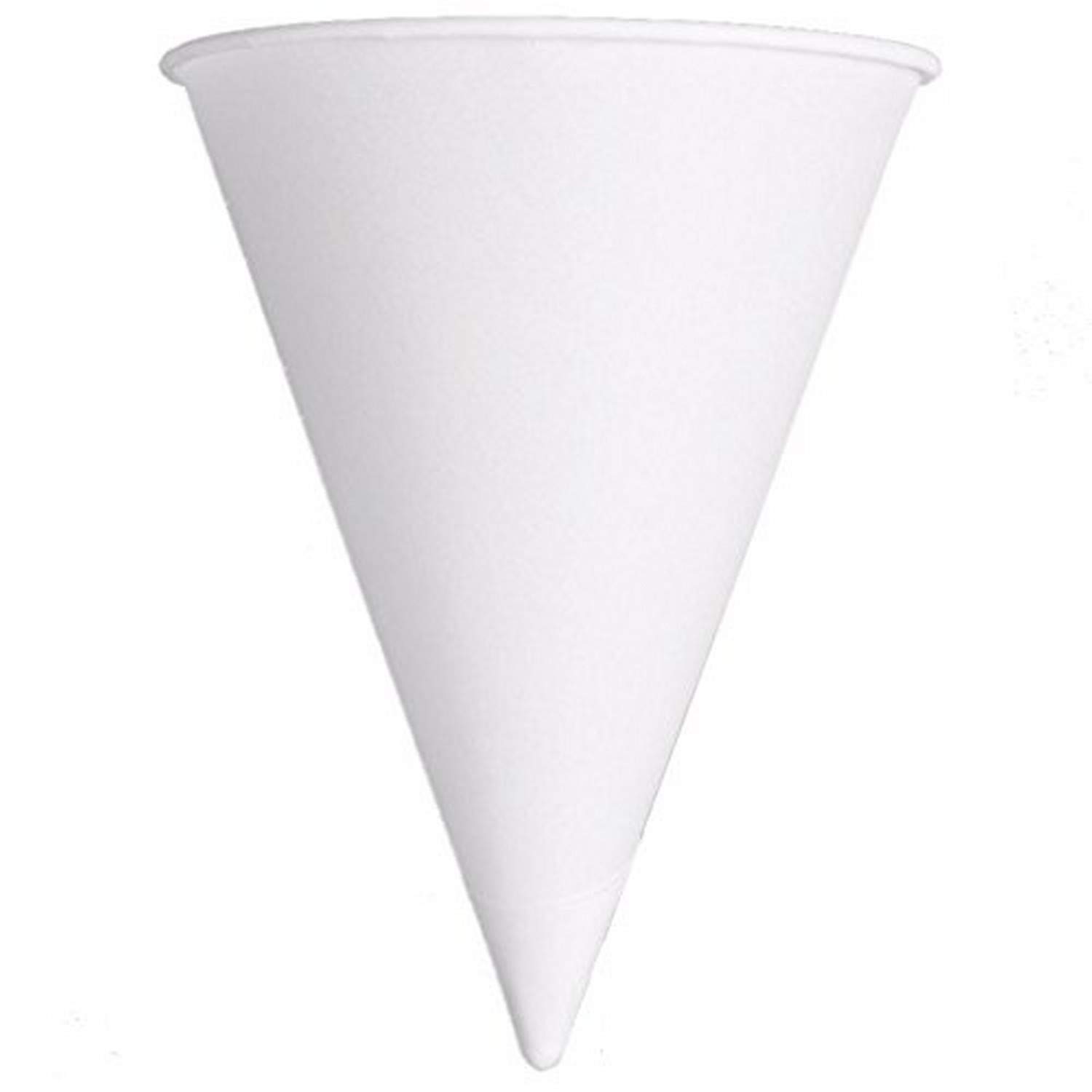 Solo Foodservice 4 oz White Paper Cone Water Cups - Cold Drink Disposable Cups, 200/Bag, 25 Bags/Carton - Perfect for Parties, Events, and Food Service Businesses