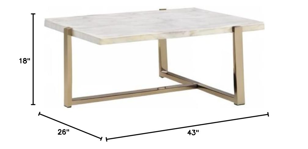 Chrome White Metal Tube Coffee Table 43