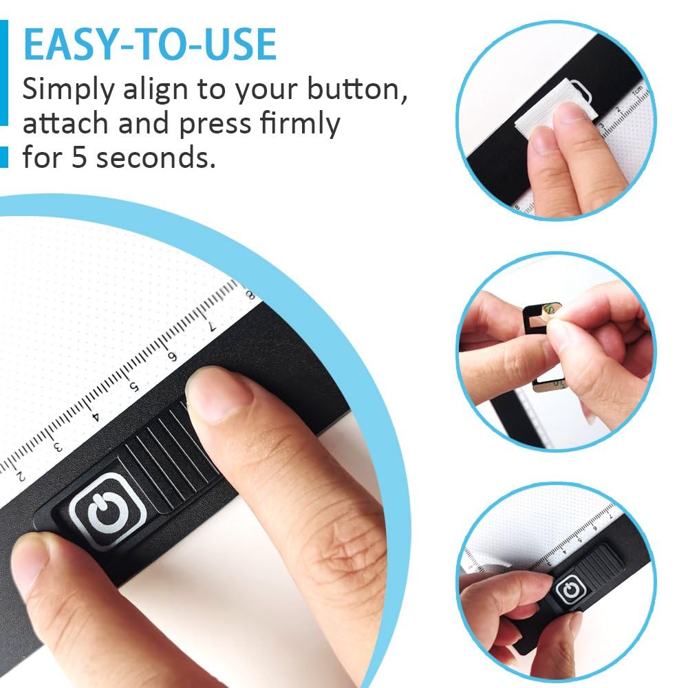 ILIVABLE Diamond Painting Light Pad Switch Cover Slide - Touch Button Protector for Light Table, Tracing Light Box & Art Light Board (Black, 2 Pack) - Perfect for Diamond Art, Calligraphy & Craft Projects