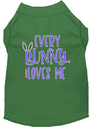 Every Bunny Loves Me Screen Print Dog T-Shirt - Cute Pet Apparel in Multiple Colors for Easter, Valentine's Day & Photo Shoots
