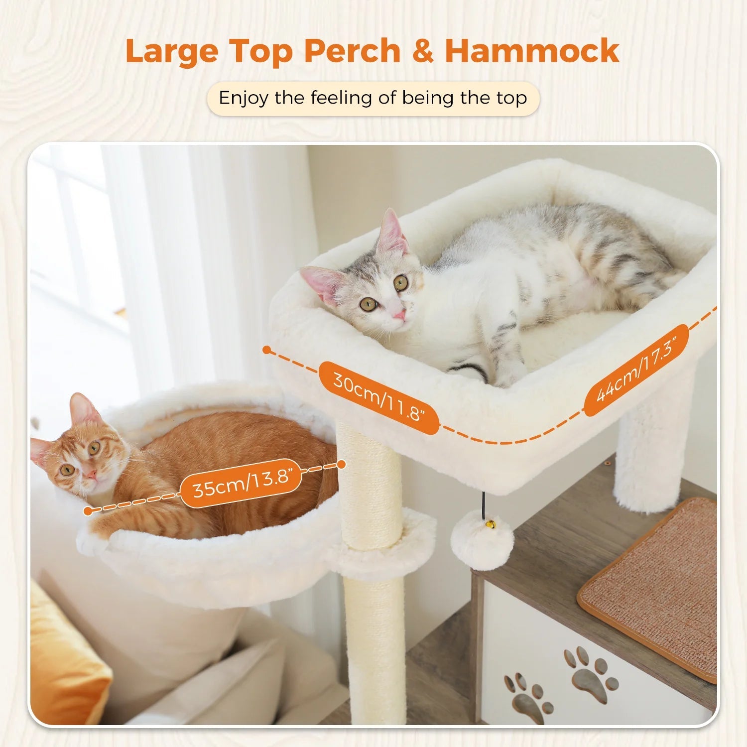 190cm Tall Wooden Cat Tree Tower with Feeding Bowls - Grey - Multi-Level Cat Climbing Furniture for Indoor Cats, Play & Rest Perch for Kittens & Adult Cats