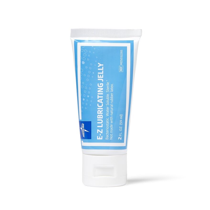 Medline Sterile Lubricating Jelly - 2 oz. Flip-Top Tubes (Pack of 72) | Medical-Grade Personal Lubricant for Catheter Care, Exams & Procedures