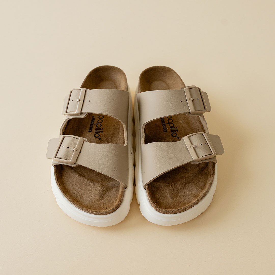 Birkenstock Arizona Chunky Birko-Flor Sandals in Sandcastle | Comfortable Cork Footbed Sandals for Women & Men | Perfect for Beach, Summer & Casual Wear