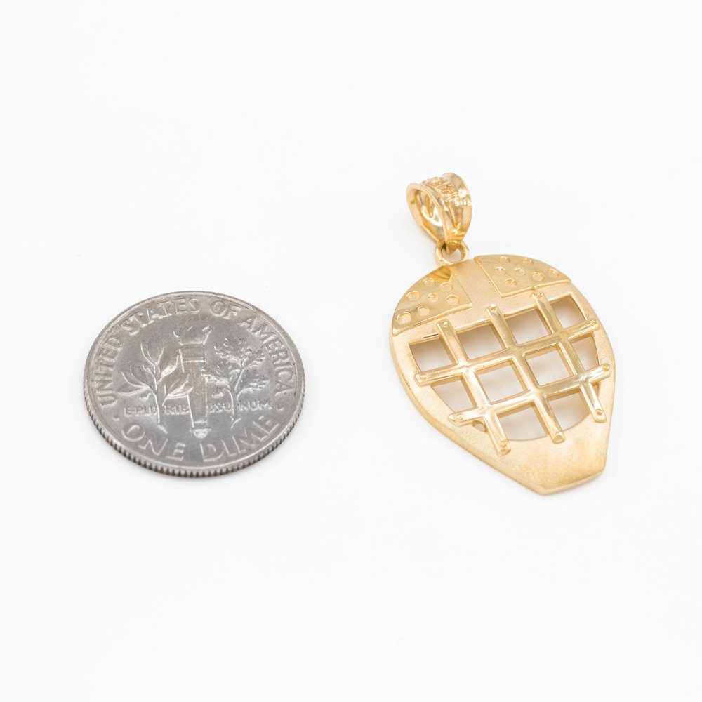 10k Yellow Gold Hockey Goalie Mask Pendant Necklace for Men - Sports Jewelry Gift for Hockey Players & Fans - Perfect for Games, Gifts & Fan Gear