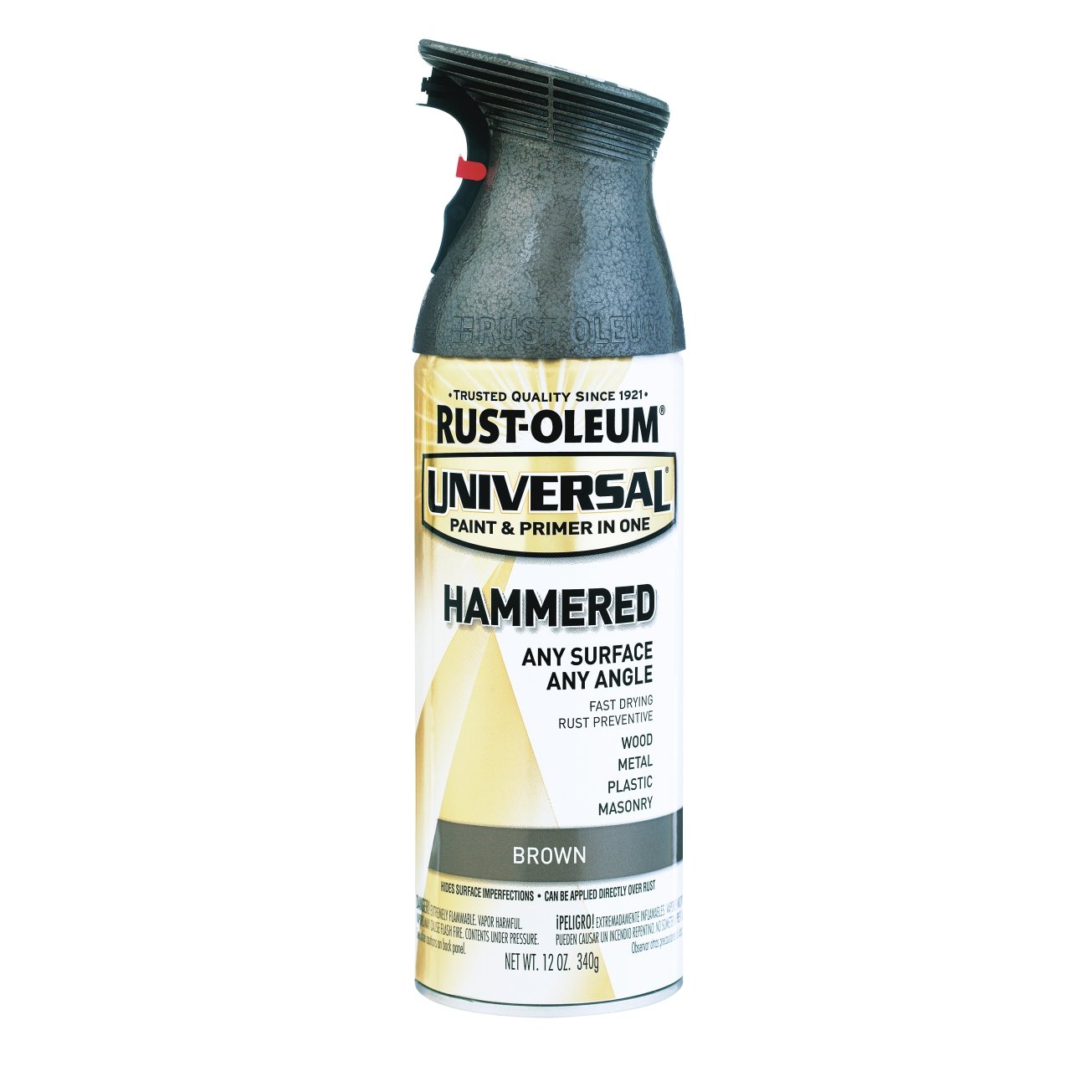 12 Oz Hammered Brown Universal Spray Paint Set of 6 - Premium Rust-Oleum Paint for Metal, Wood & DIY Projects - Perfect for Furniture Restoration, Home Decor & Crafting