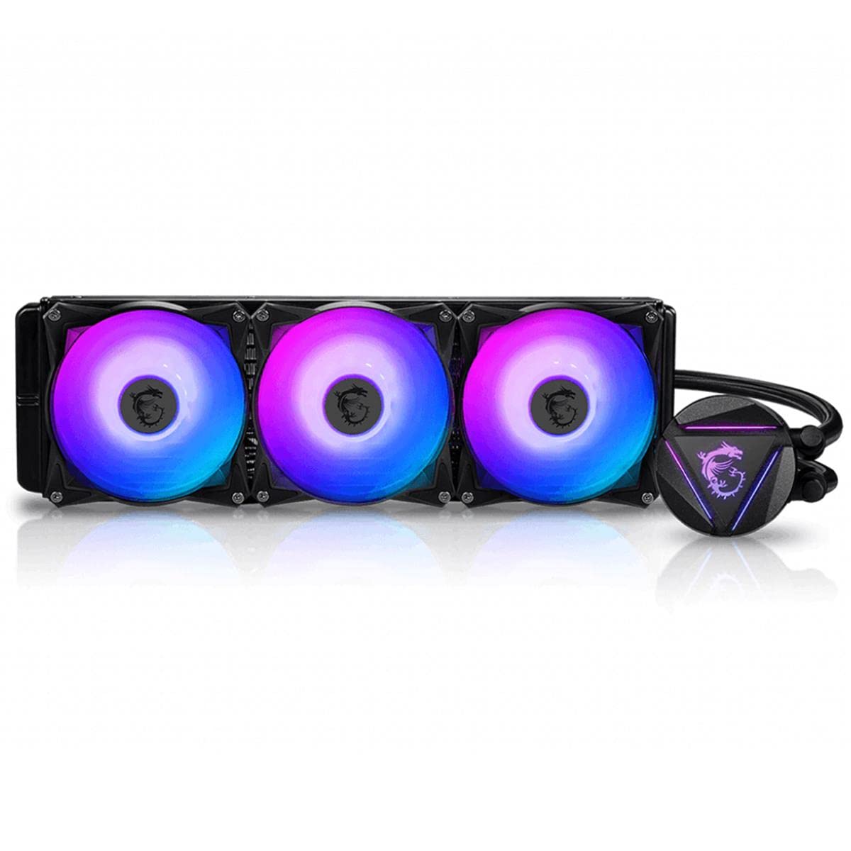 MSI MAG CoreLiquid 360R V2 AIO Liquid CPU Cooler with ARGB Lighting - 360mm Radiator & Triple 120mm PWM Fans - Compatible with LGA 1700 Socket - Rotating Cap Design for Custom Builds - Perfect for Gaming PC and High Performance Workstations