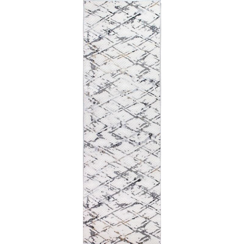 Bashian Collection Area Rug - Premium Power Loom Polypropylene & Polyester - Non-Slip Runner Rug for Entryway, Living Room, Bedroom - 7.6’ x 9.6’ Ivory Grey - Soft & Durable Home Decor for Modern Houses & Apartments