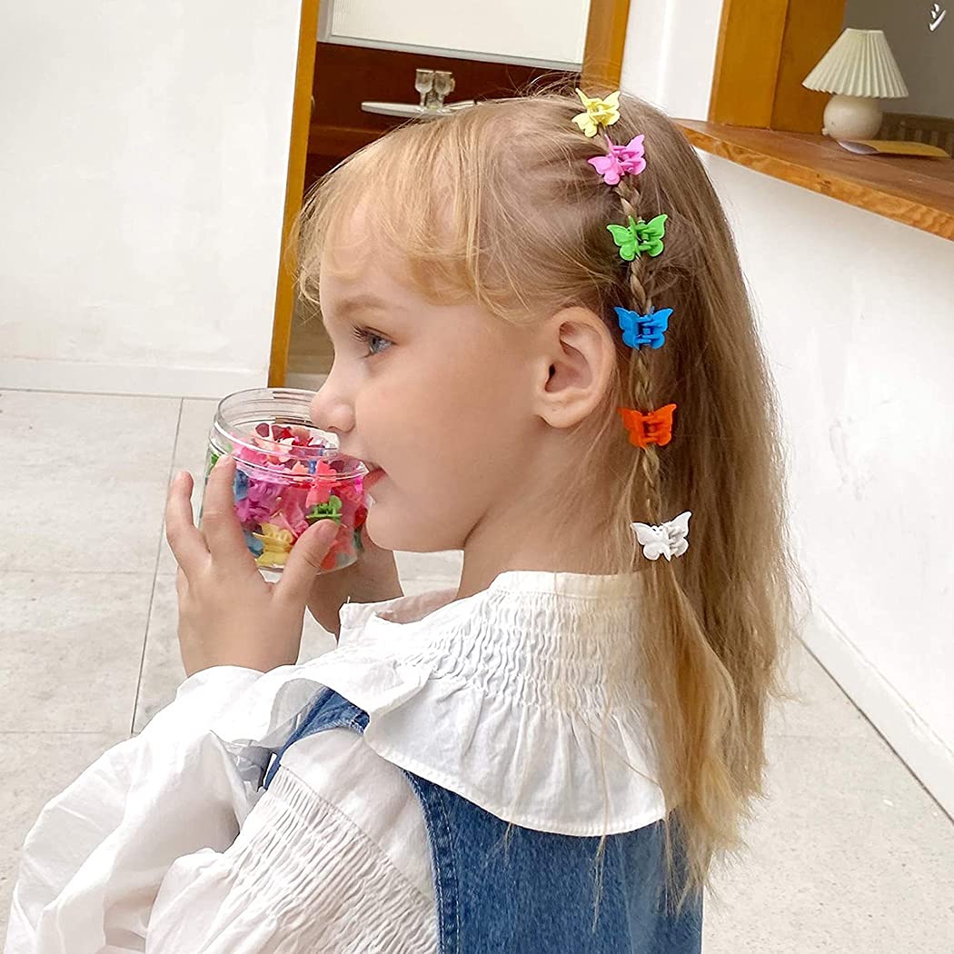 Lnrueg 72PCS Kids Hair Claw Clips - Small Mini Butterfly Hair Clips for Girls, Creative Fashion Hair Accessories for Toddlers & Teens | Perfect for School, Parties & Daily Styling