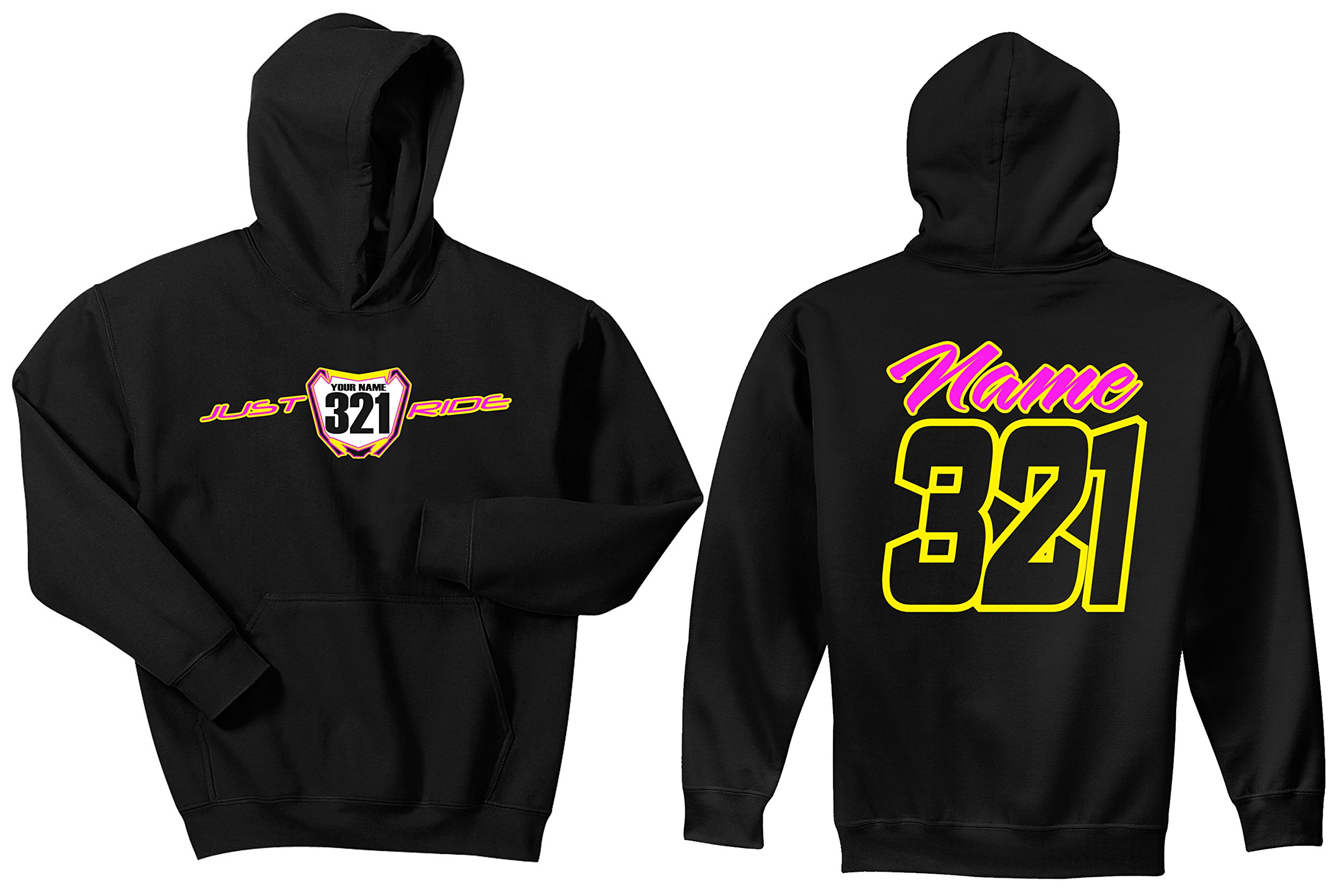 Custom Personalized Motocross Number Plate Hoodie - Just Ride RMZ Sweatshirt for MX Racing & Off-Road Motorcycle Enthusiasts