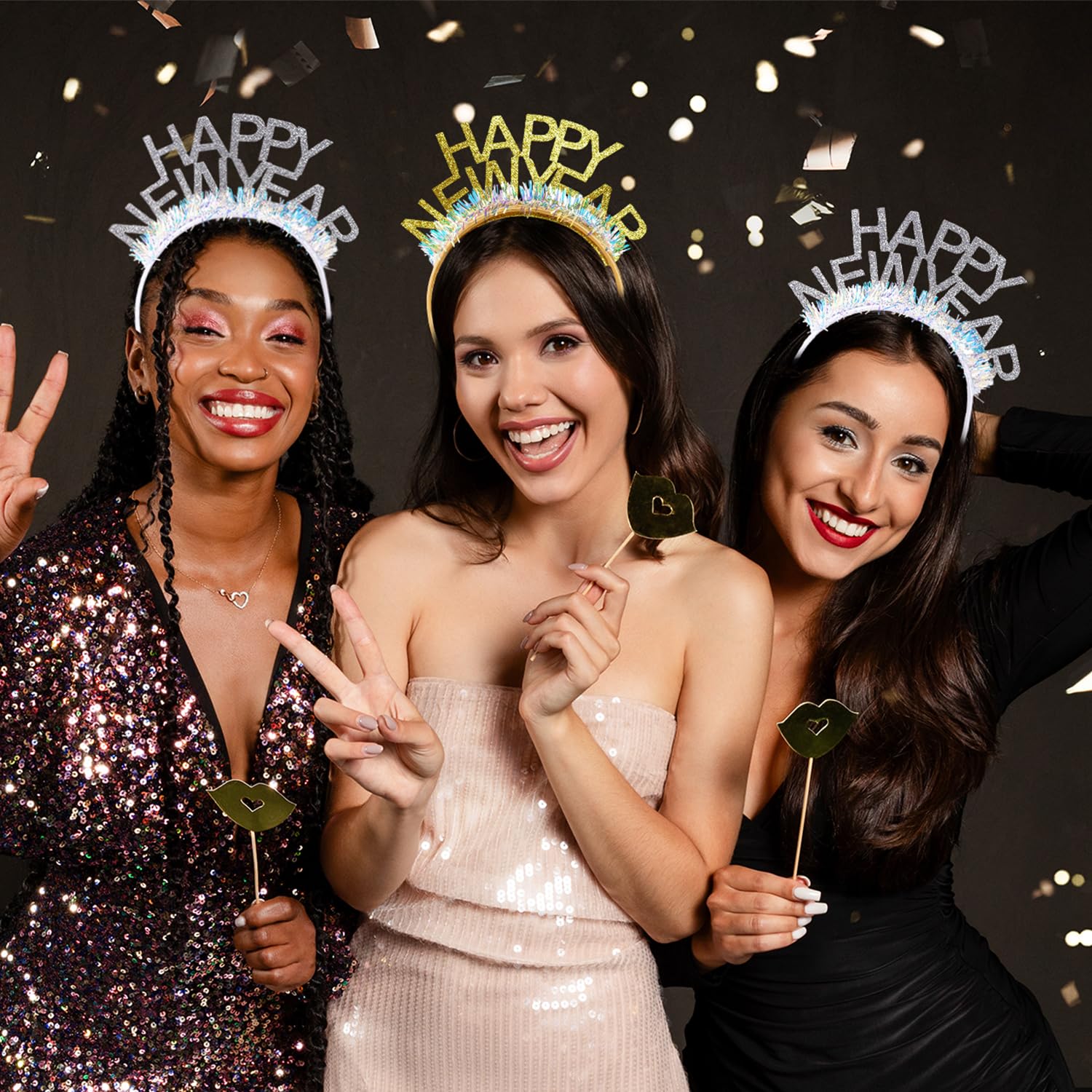2025 New Year's Eve Headband for Women - Sparkling NYE Party Tiara & Headpiece for Celebrations, Countdowns & Festive Gatherings