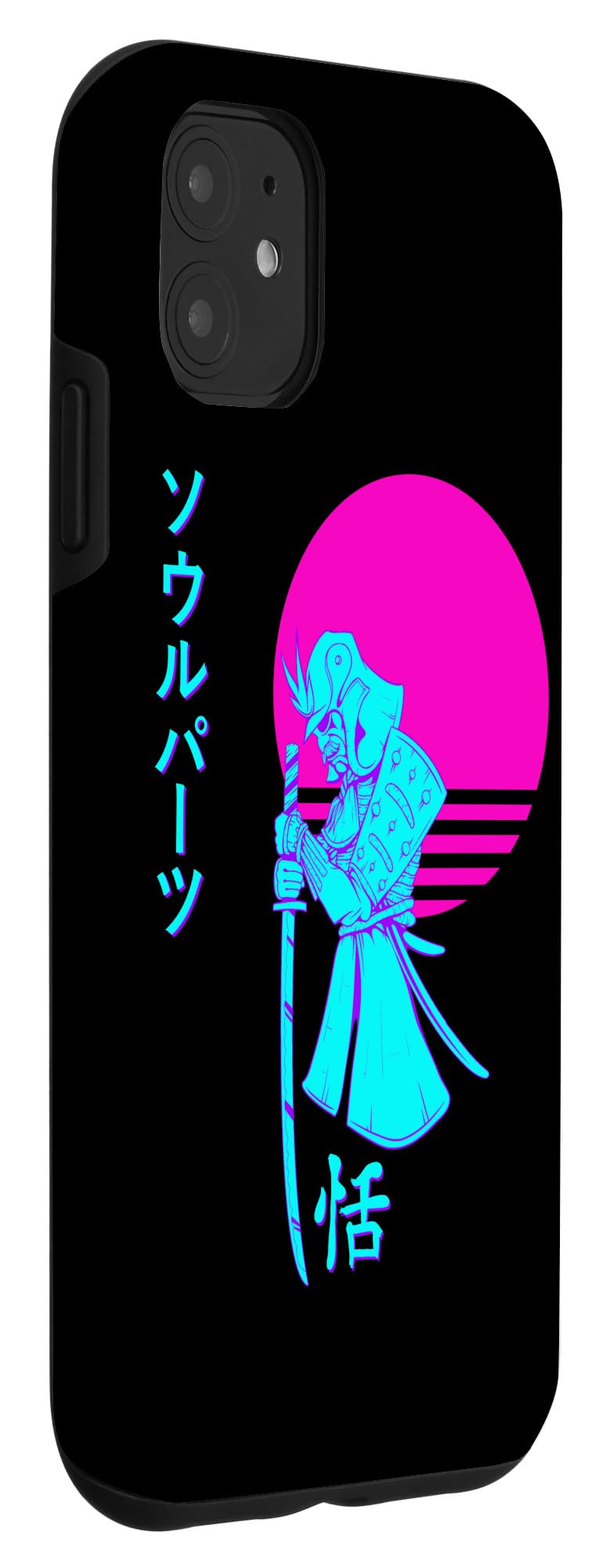 Retro Japanese Anime Aesthetic iPhone 11 Case - 80s 90s Vaporwave Samurai Design | Perfect for Anime Fans & Tech Enthusiasts