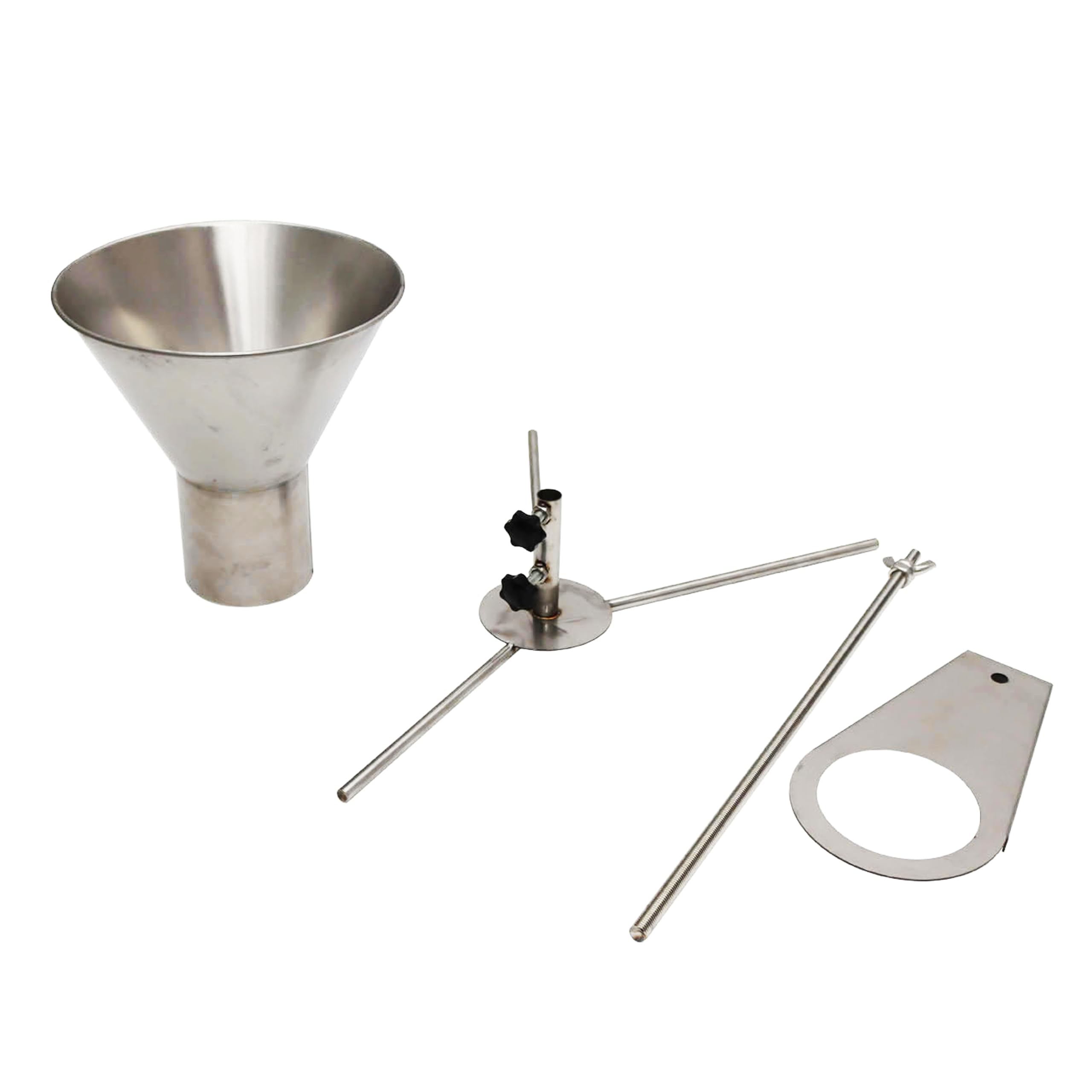 Stainless Steel Manual Filling Hopper with Support Stand - 2 Inch Funnel Diameter for Easy Powder & Grain Transfer | Perfect for Home Brewing, Farm Feeding & Industrial Packaging