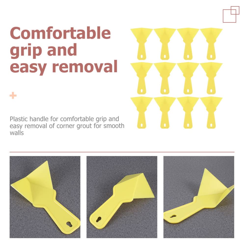 12-Piece Plastic Angle Trimmer Set - Drywall Corner Trowel, Internal Angled Putty Tool, Concrete & Cement Finishing Square - Perfect for DIY Home Renovation, Wall Repair and Professional Construction Projects
